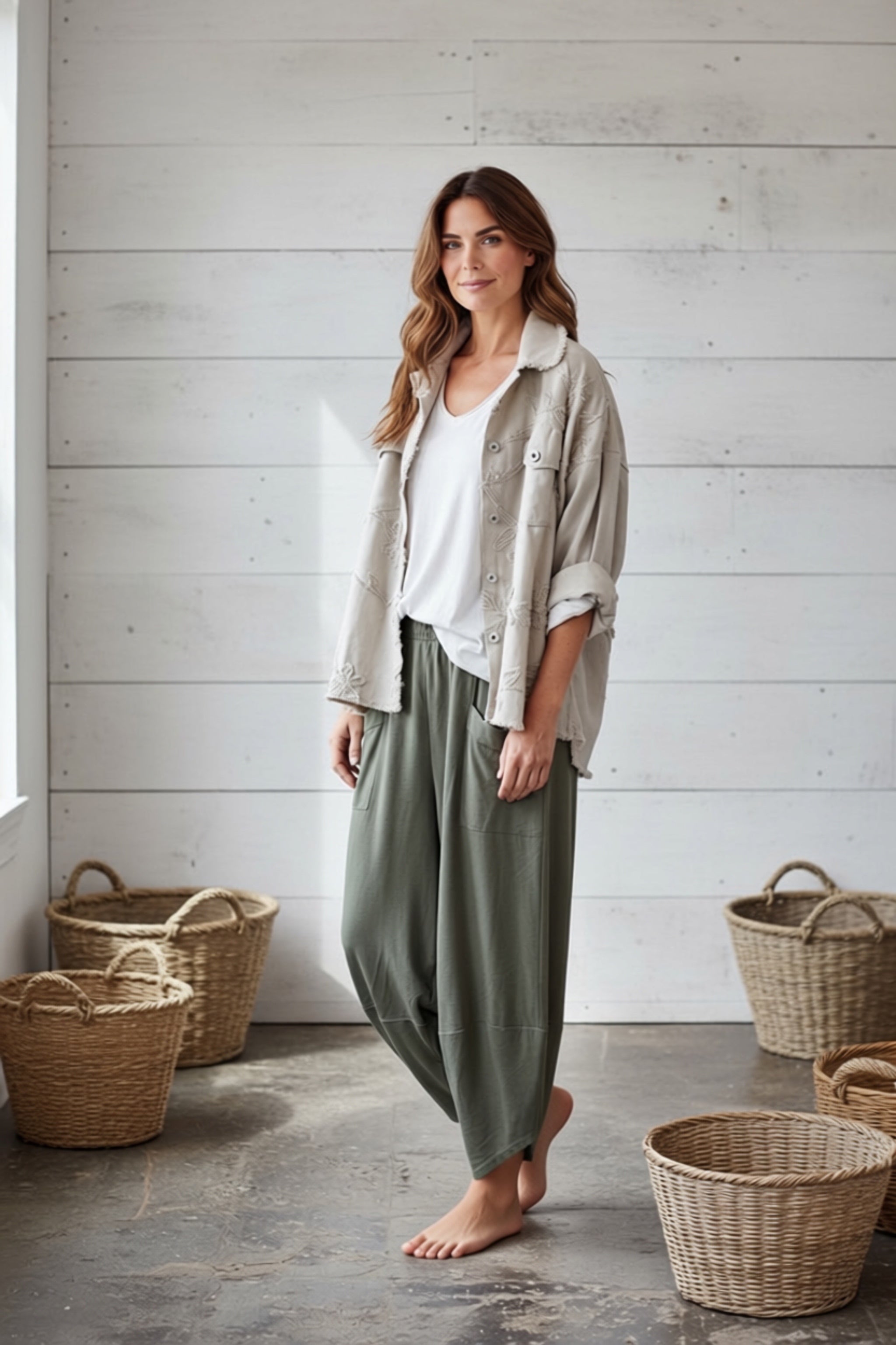 Pantalón "Dana Slouchy Sum" caqui