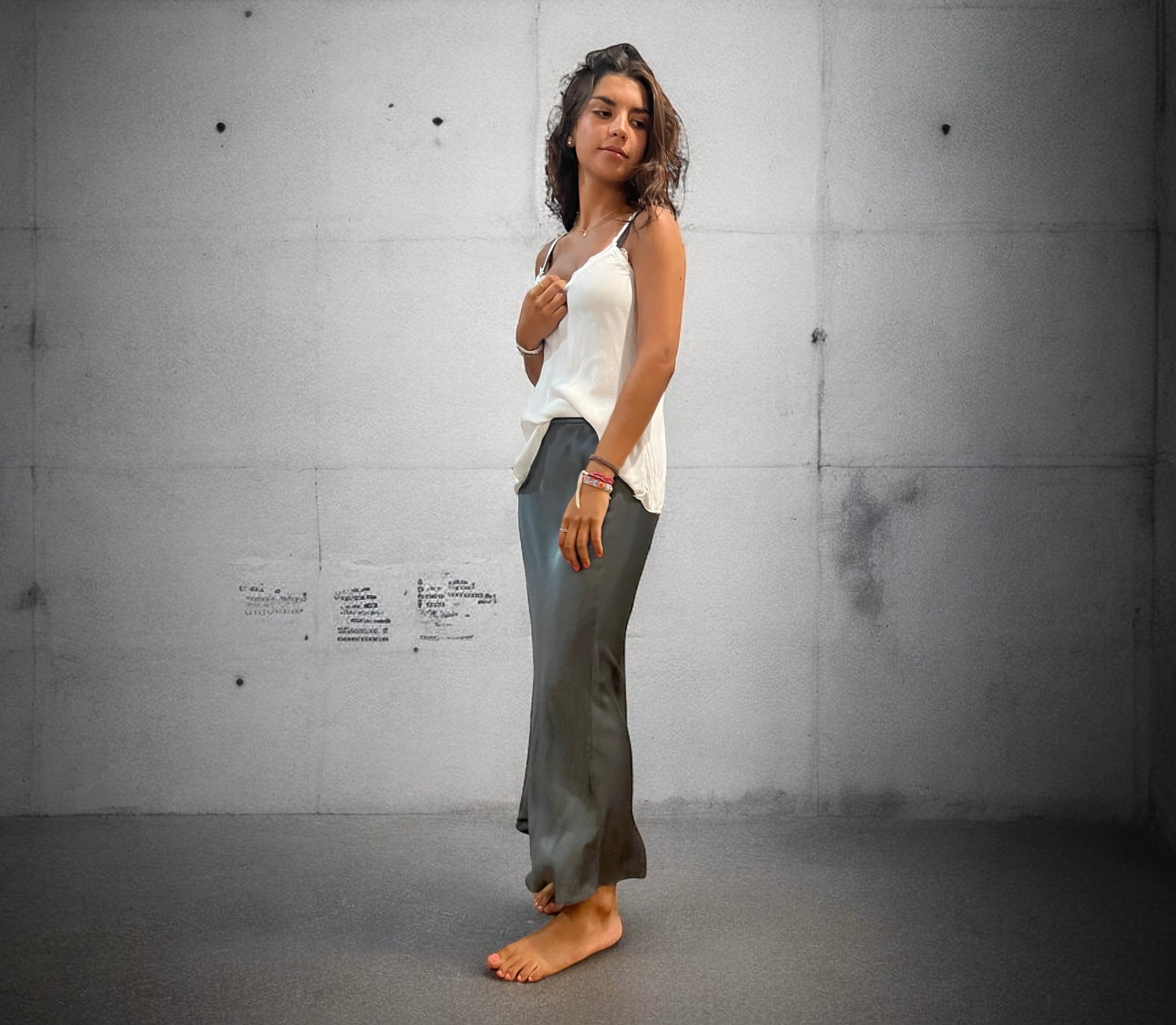 Falda "Grace" gris cobalto