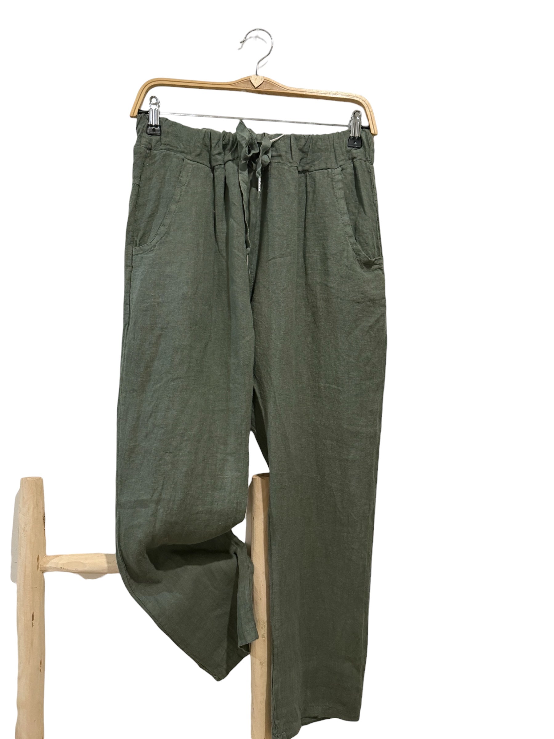 Pantalón "Basic Lino" caqui
