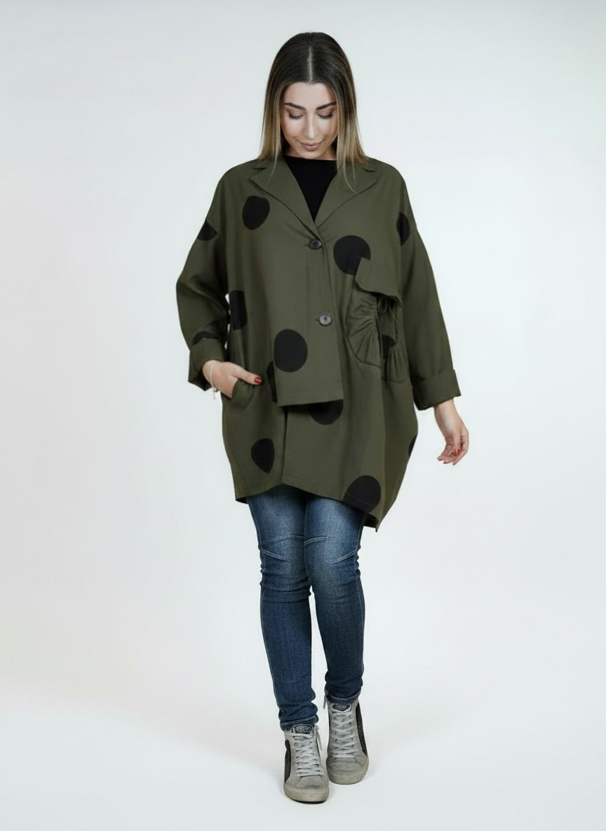 Trench "Lunares" verde