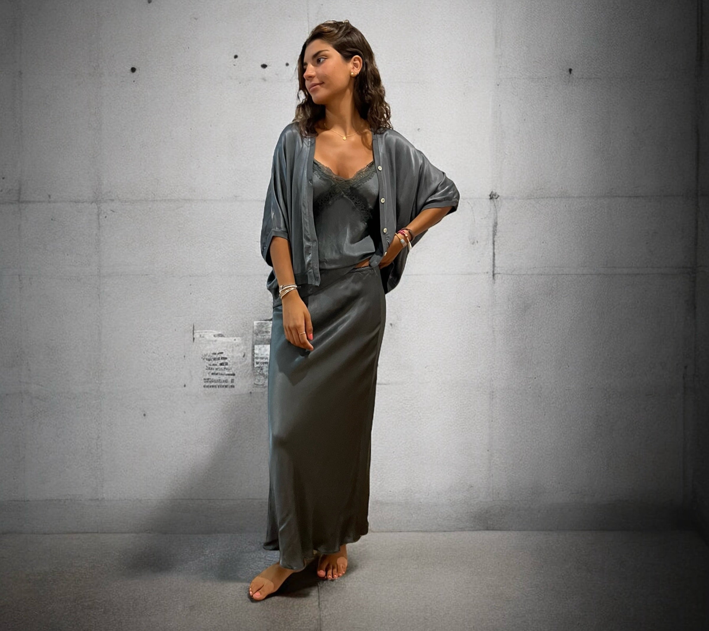 Falda "Grace" gris cobalto