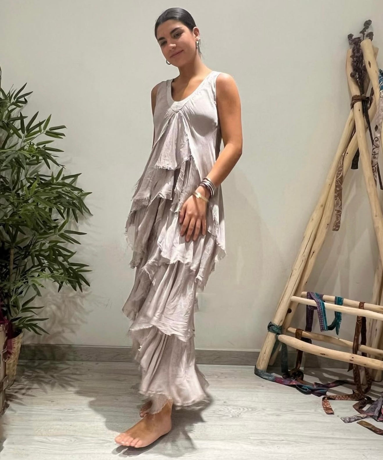 Vestido "Granada" topo clarito