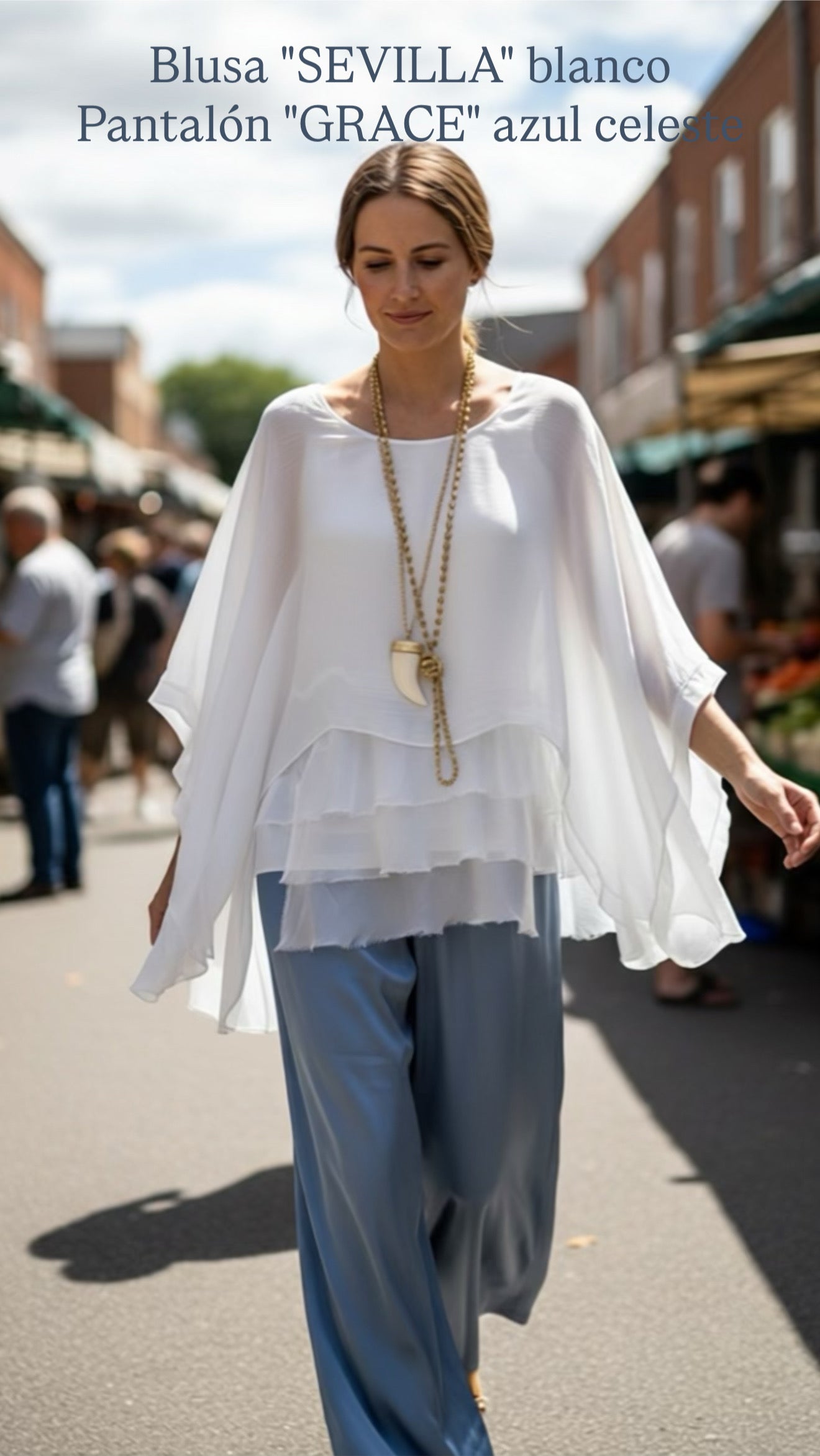 Pantalón "Grace" azul celeste