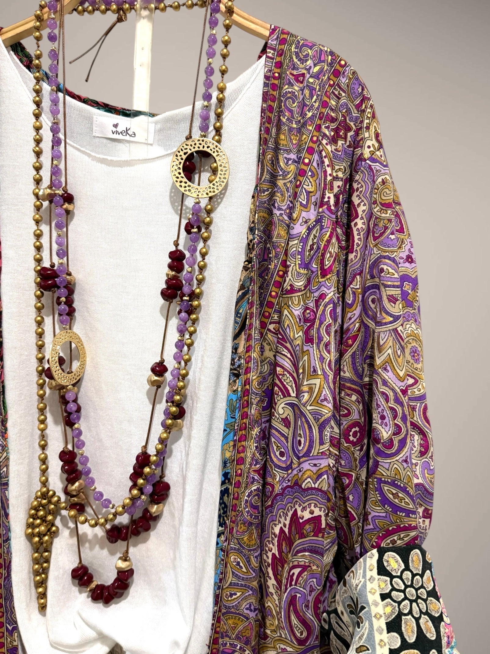 Kimono "Shira Malva y Magenta"