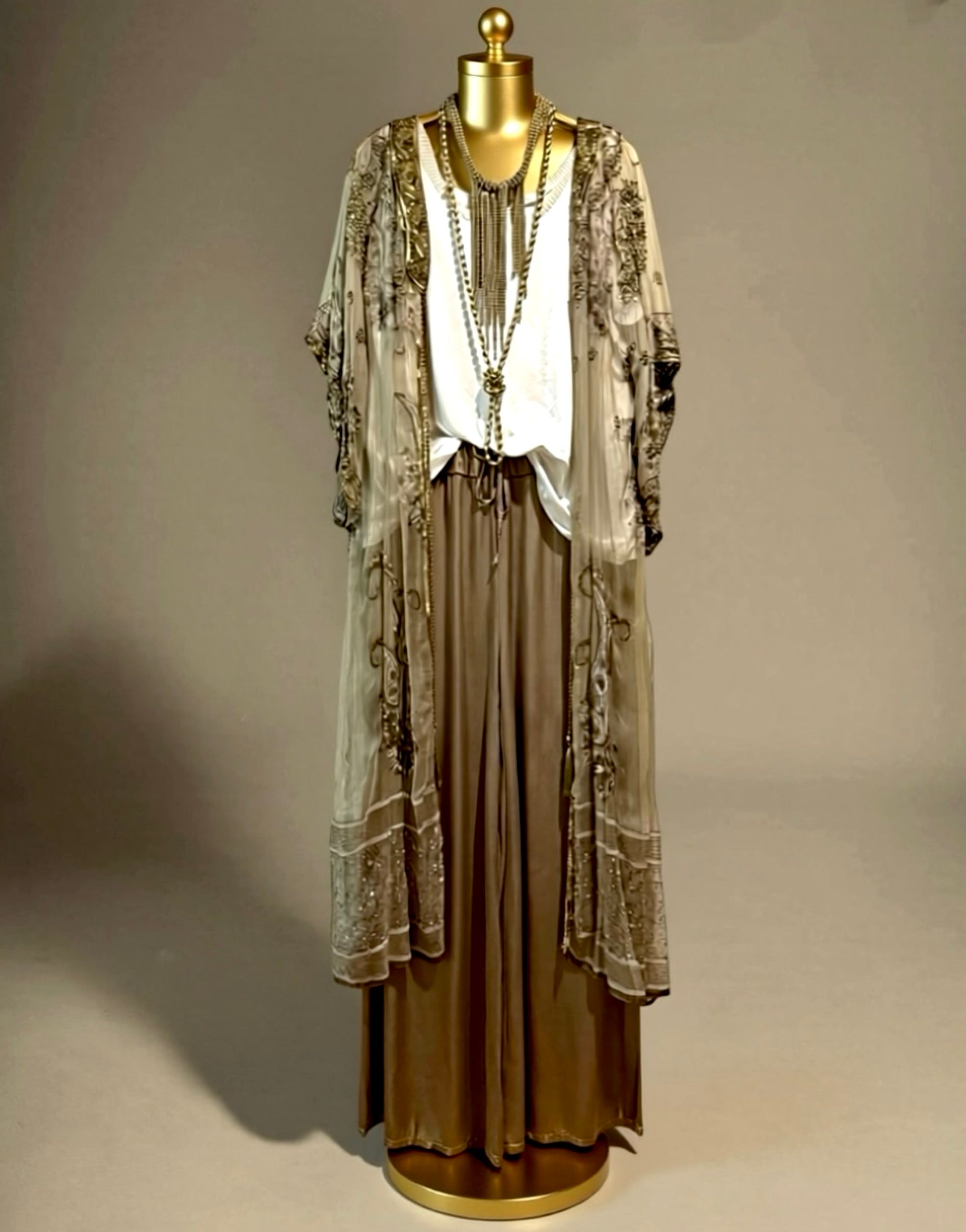 Kaftan "Sherezade" tofe bordado en oro