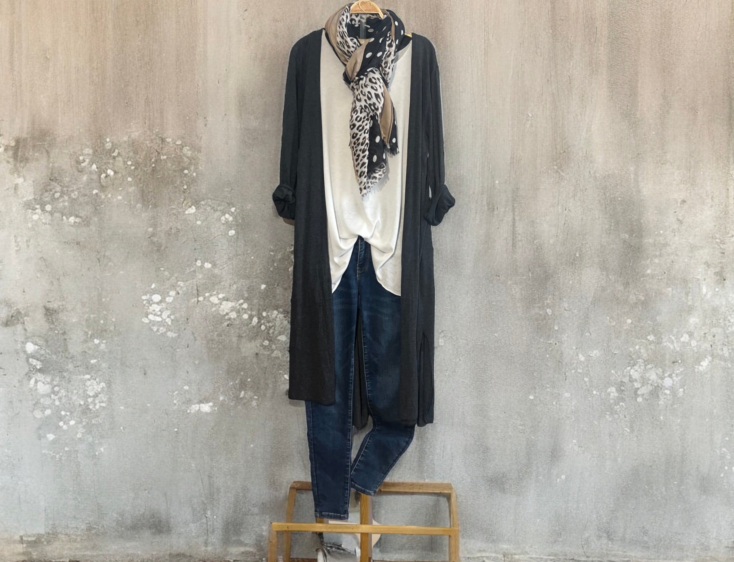 Chaqueta larga "Cassandra" gris marengo