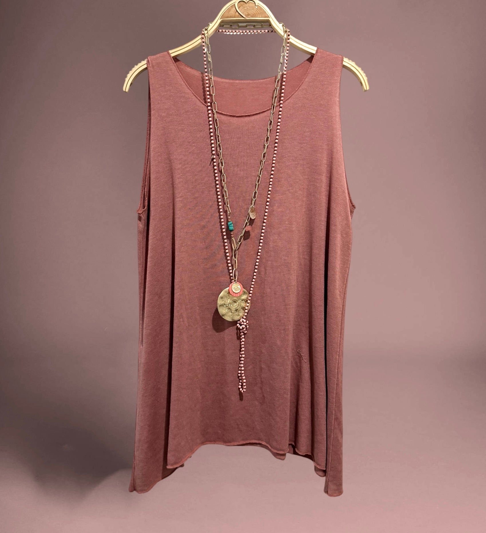 Camiseta "Cassandra" tirante ancho peach