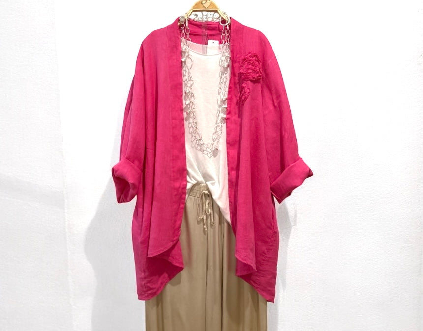 Sobrecamisa / Chaqueta "Leira" fucsia
