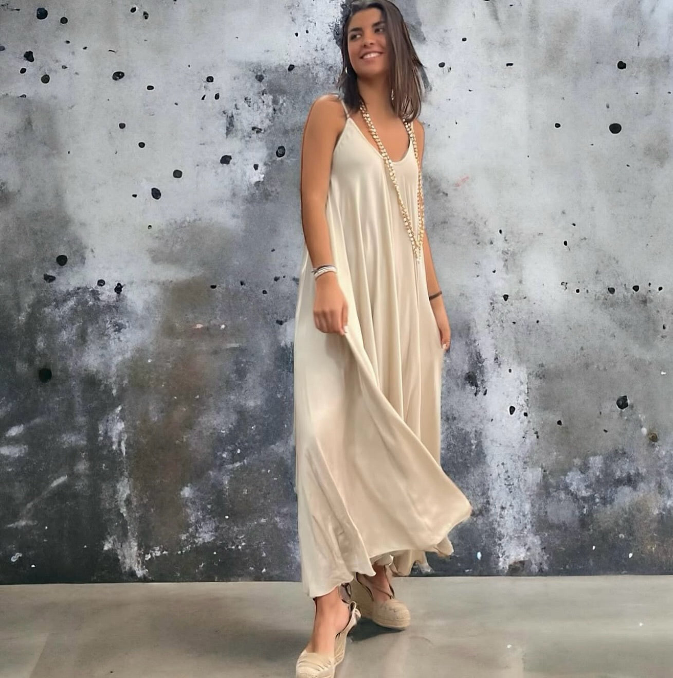 Vestido "Romina" champán