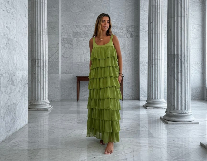 Vestido "Sevilla" oliva