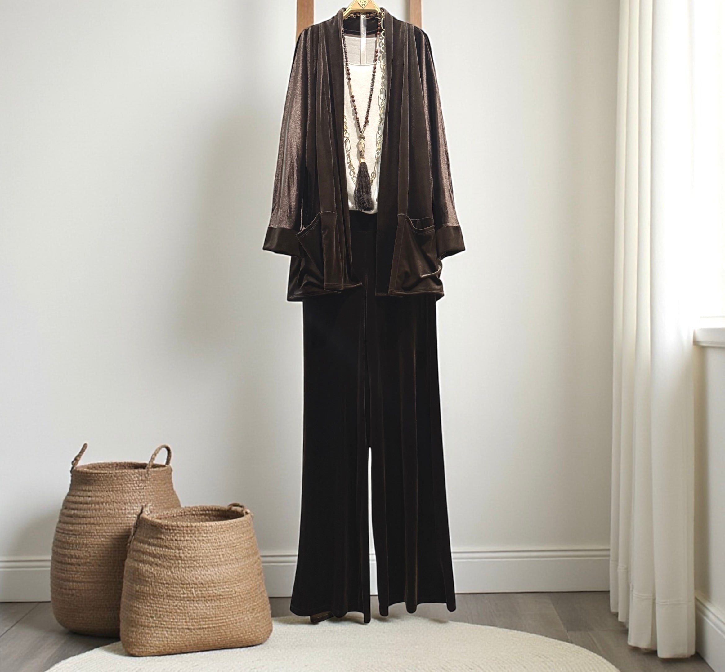 Chaqueta/kimono "Giá" marrón chocolate