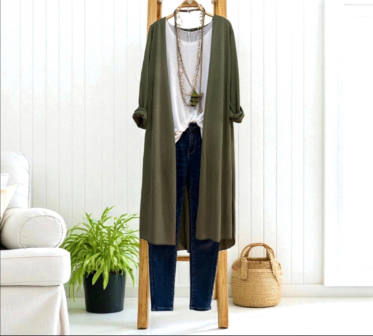 Chaqueta "Cassandra" larga verde