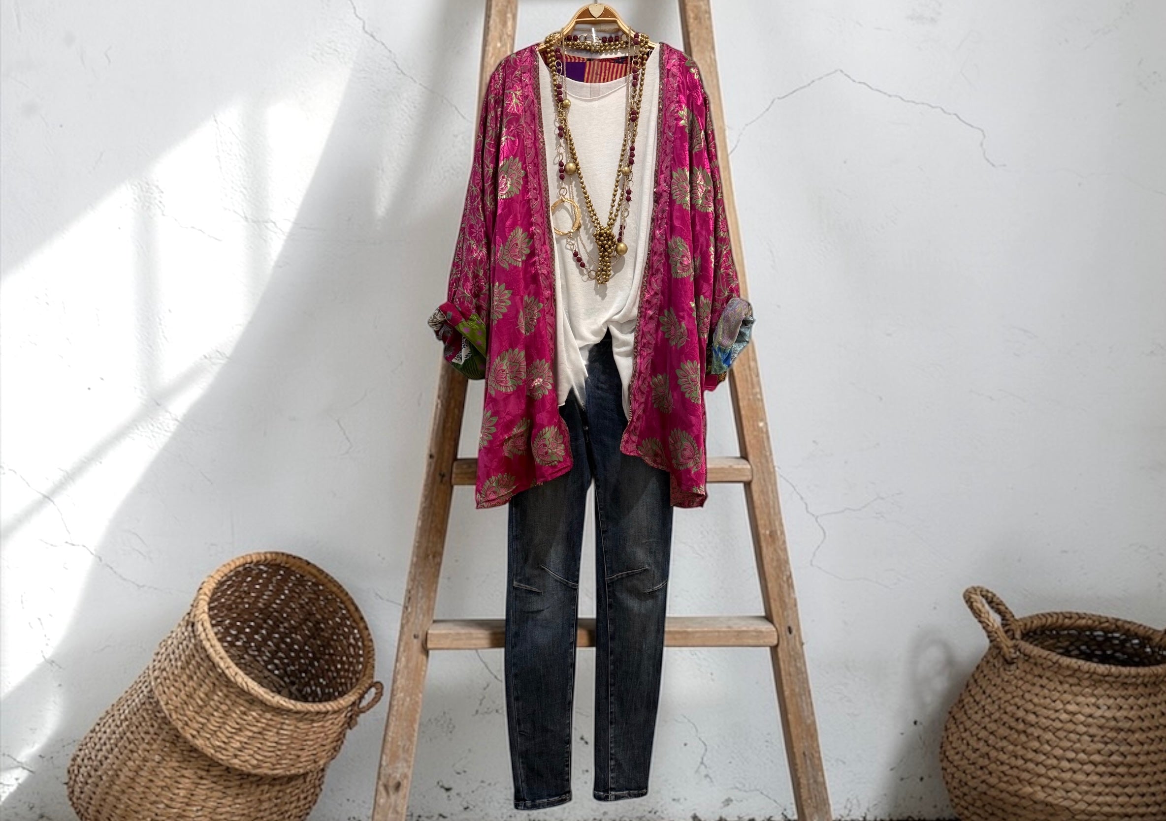 Kimono "Shalimar Patchwork y Buganvilla"