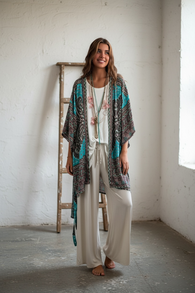 Kimono "Anantapur Turquesa"