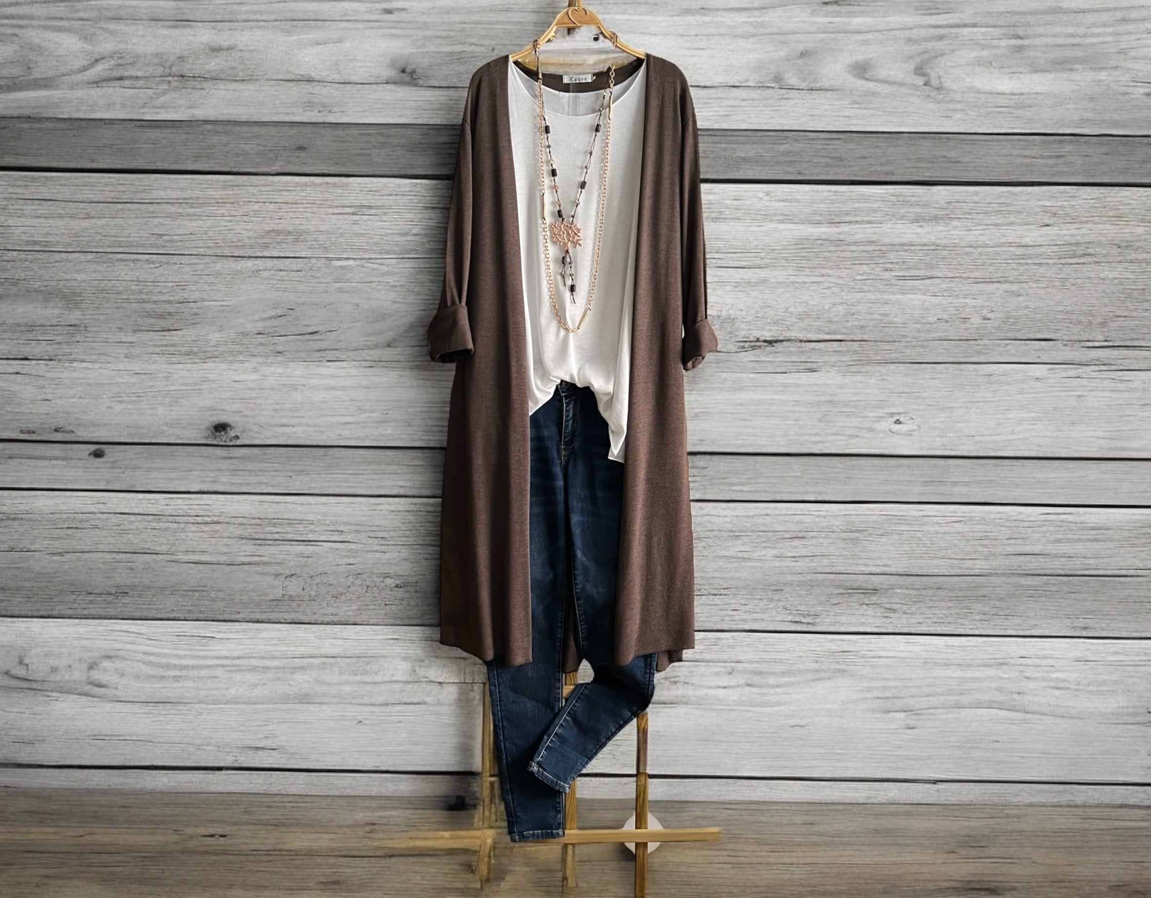 Chaqueta "Cassandra" larga marrón