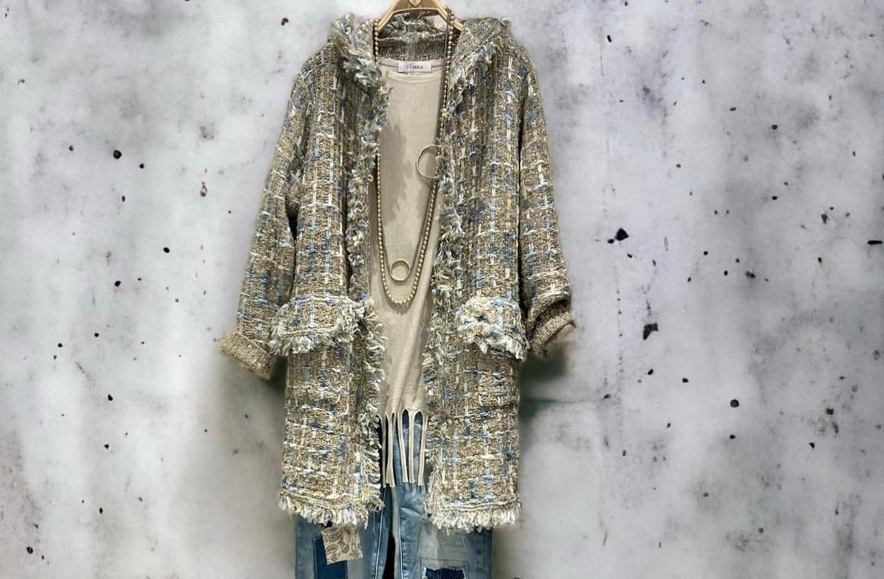 Chaqueta "Signorina" azul y arena