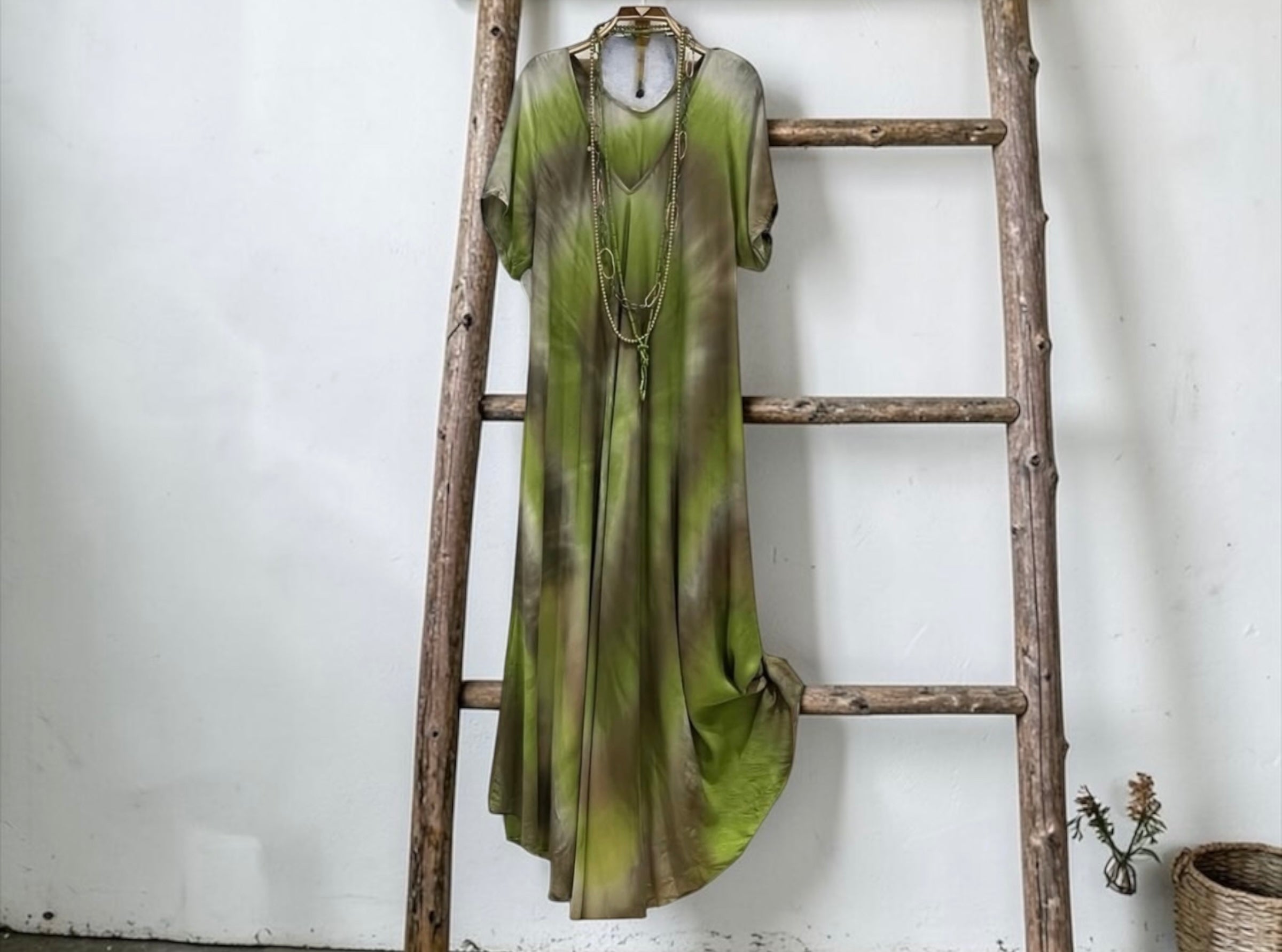 Vestido "Jasmine" topo y verdes