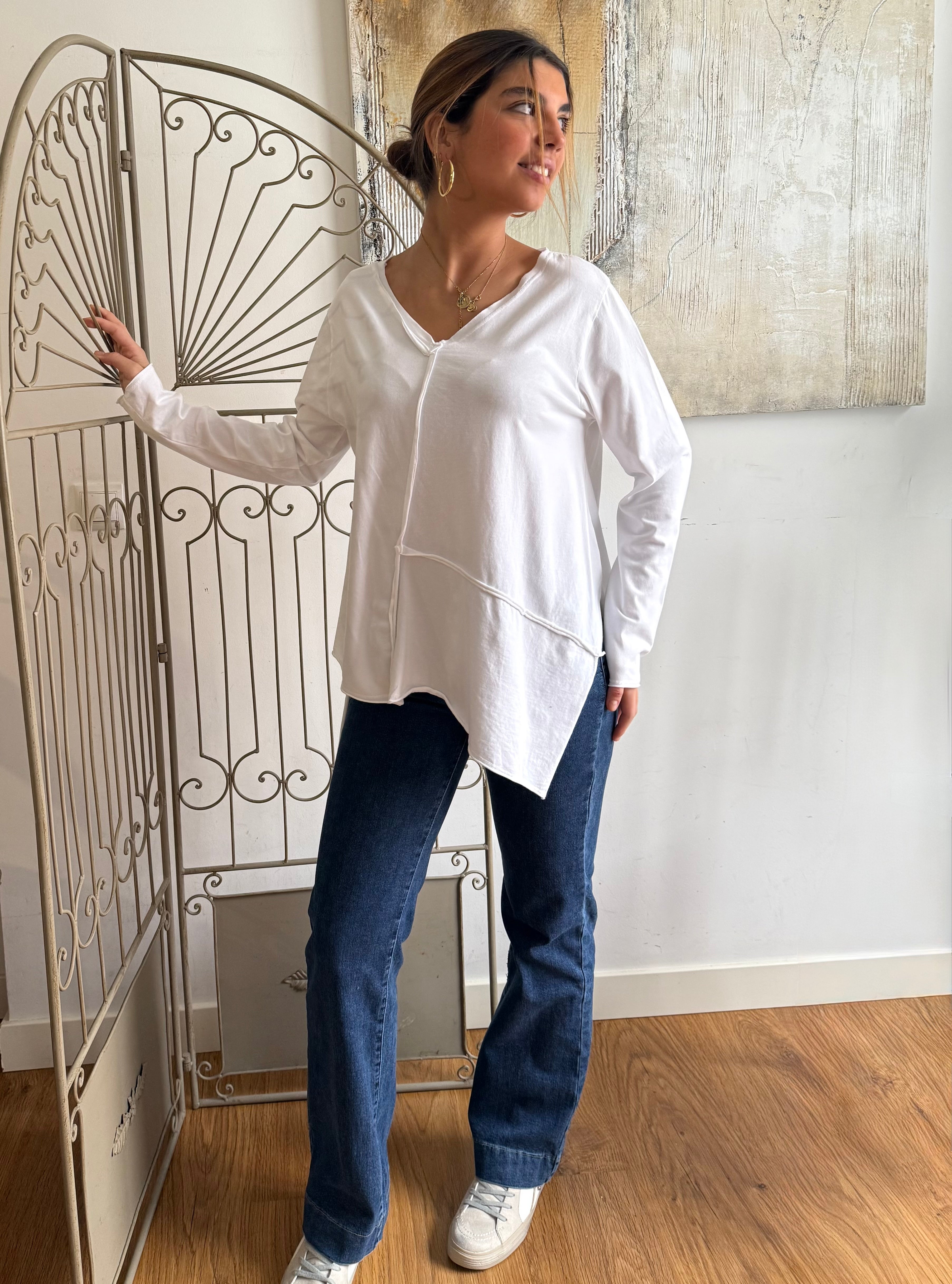 Camiseta "Picos" blanco