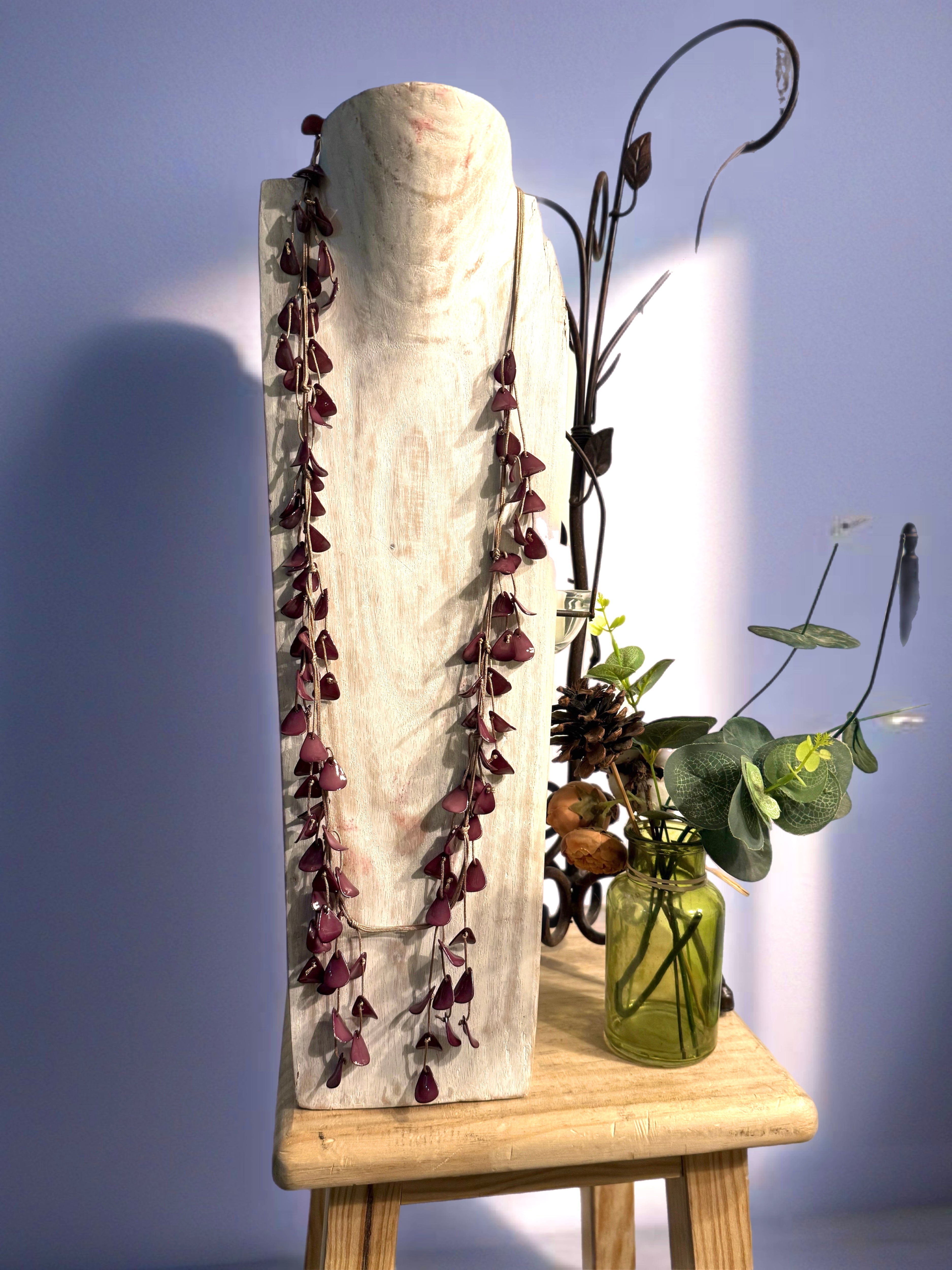 Collar "Hojitas" morado