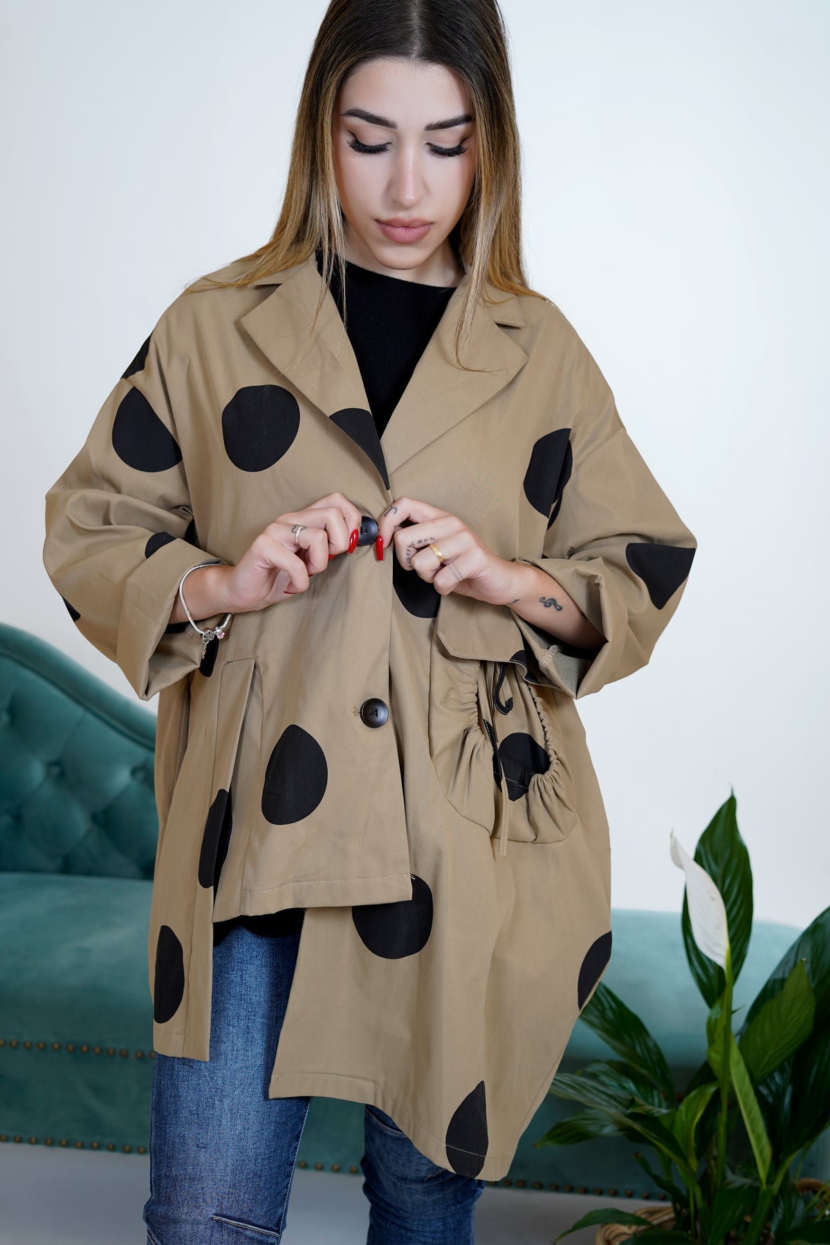 Trench "Lunares" camel