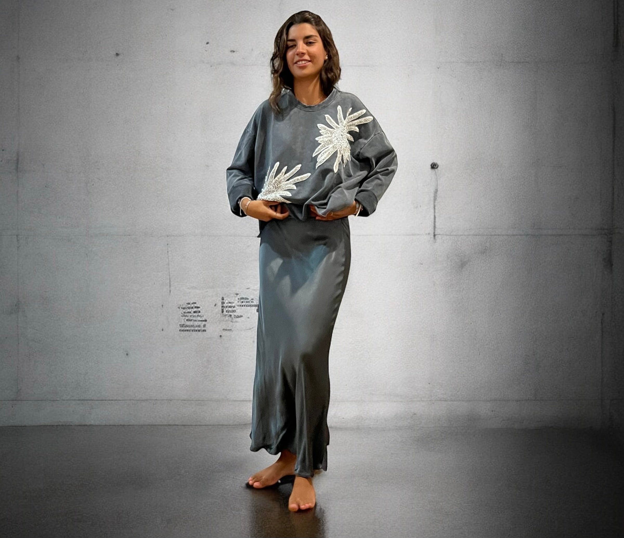 Falda "Grace" gris cobalto