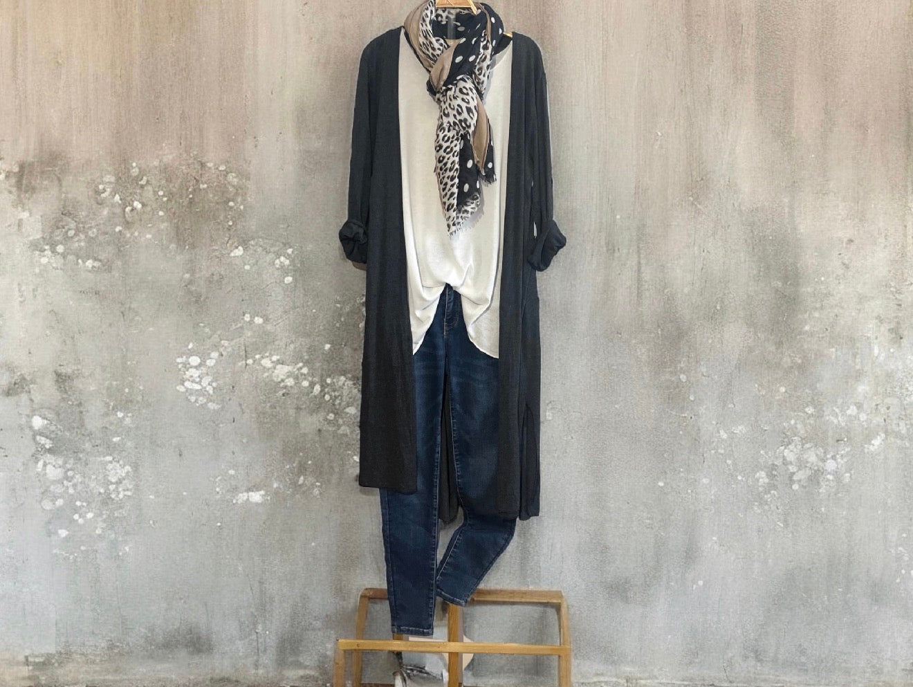 Chaqueta larga "Cassandra" gris marengo