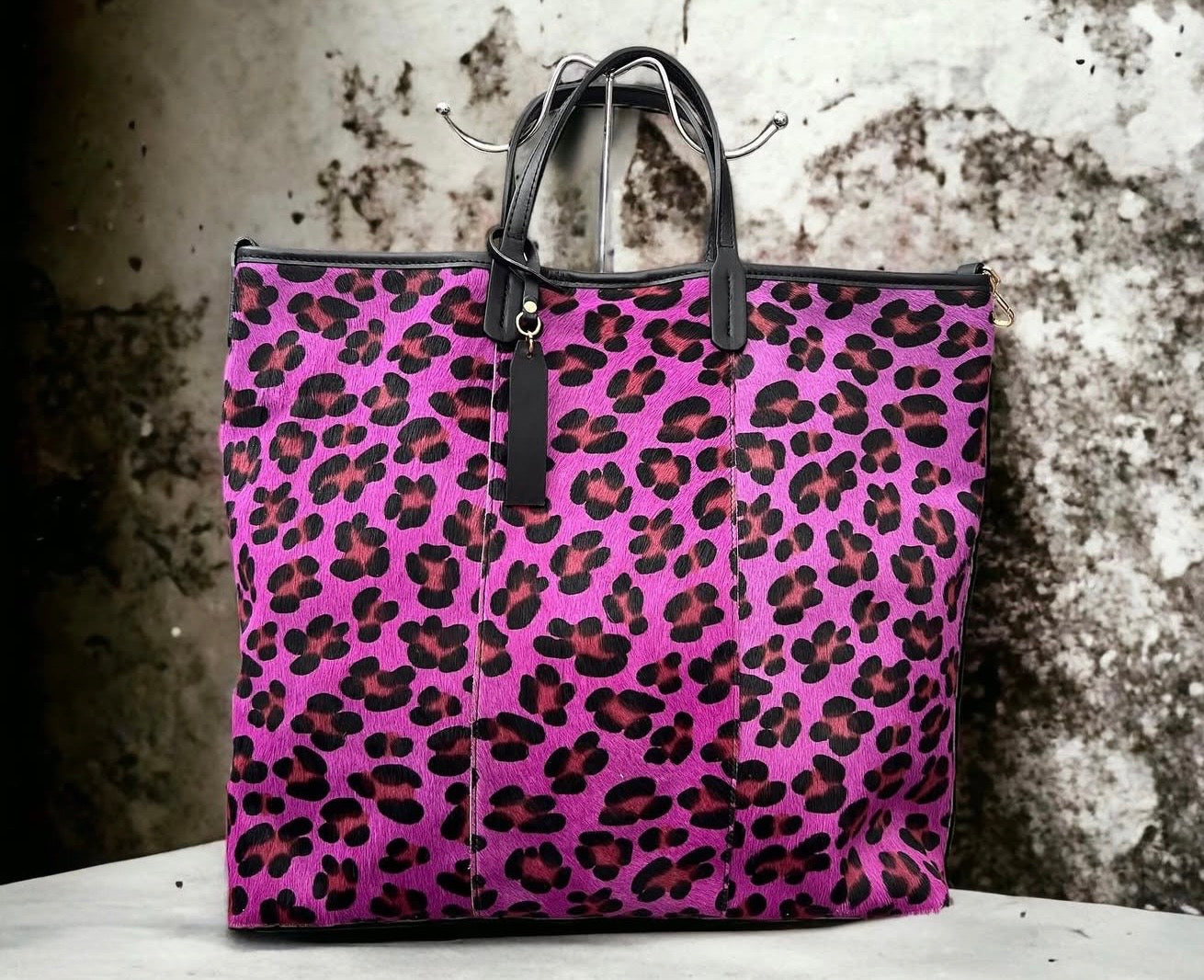 Bolso "Elsa" leopardo magenta
