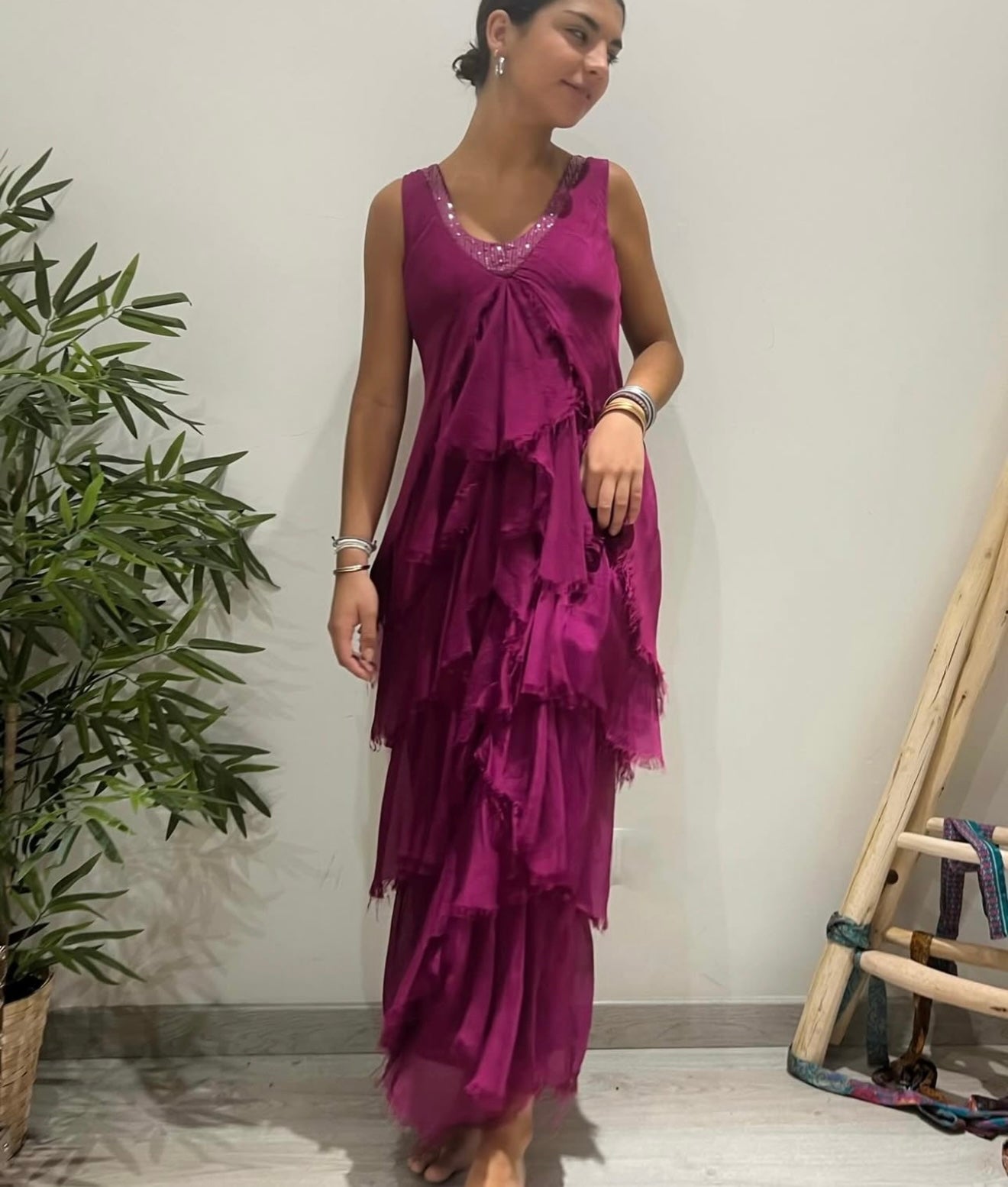 Vestido "Granada" magenta