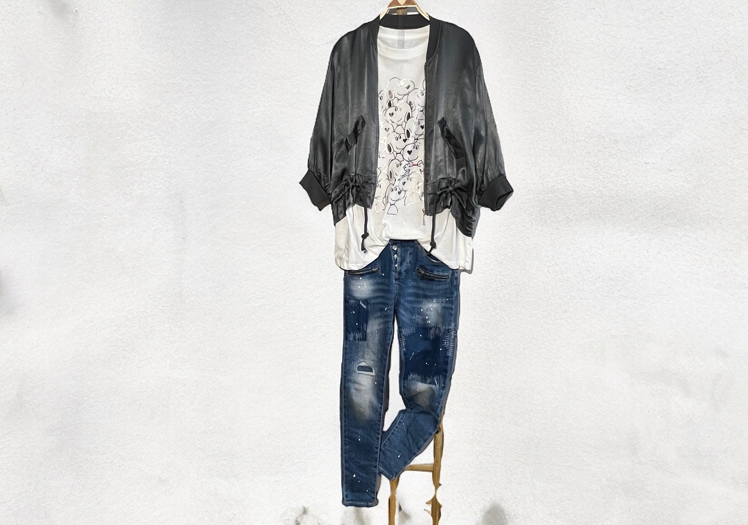 Beisbolera “Positano” gris cobalto