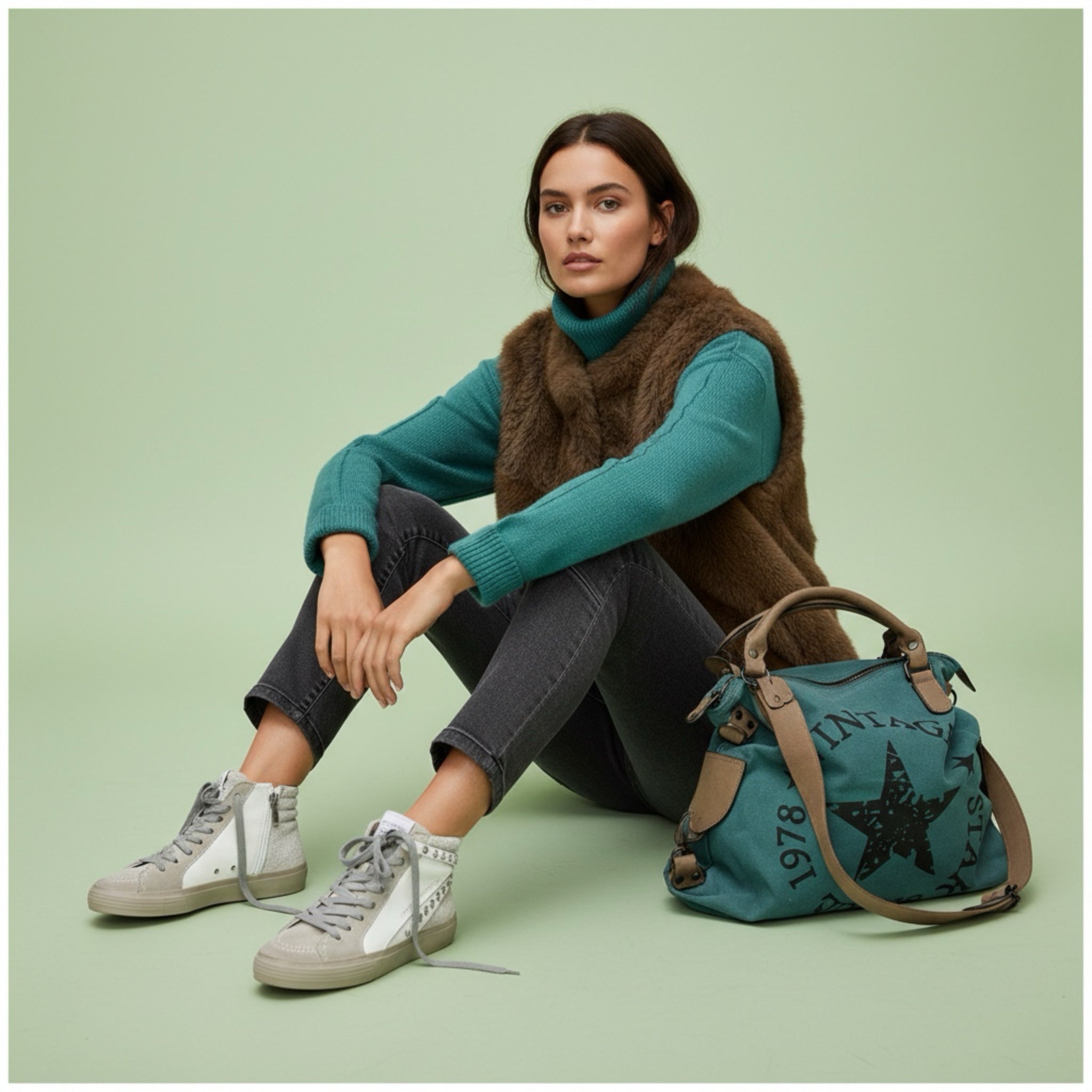 Bolso "Basic Star" verde tiffany