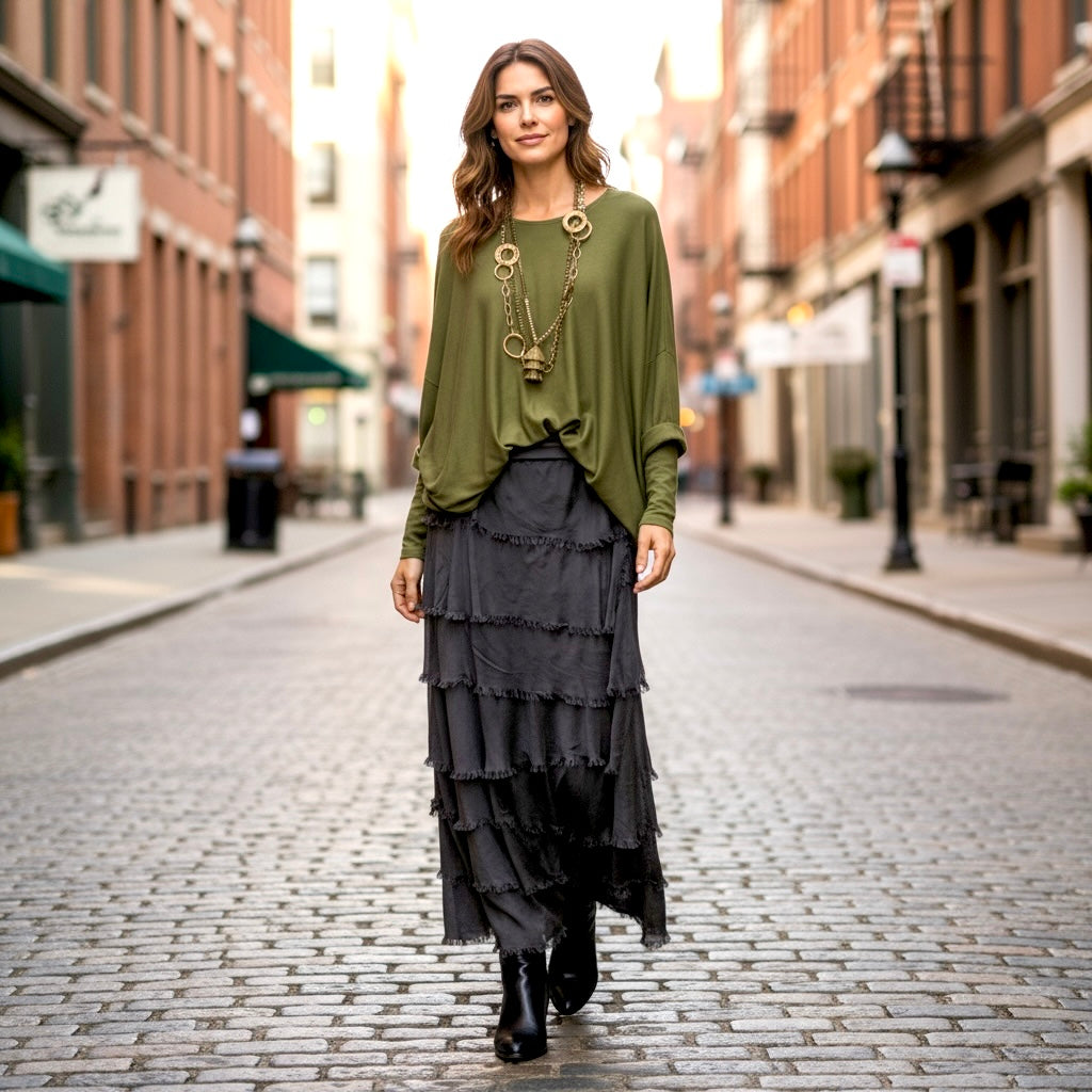 Falda "Sevilla" gris antracita