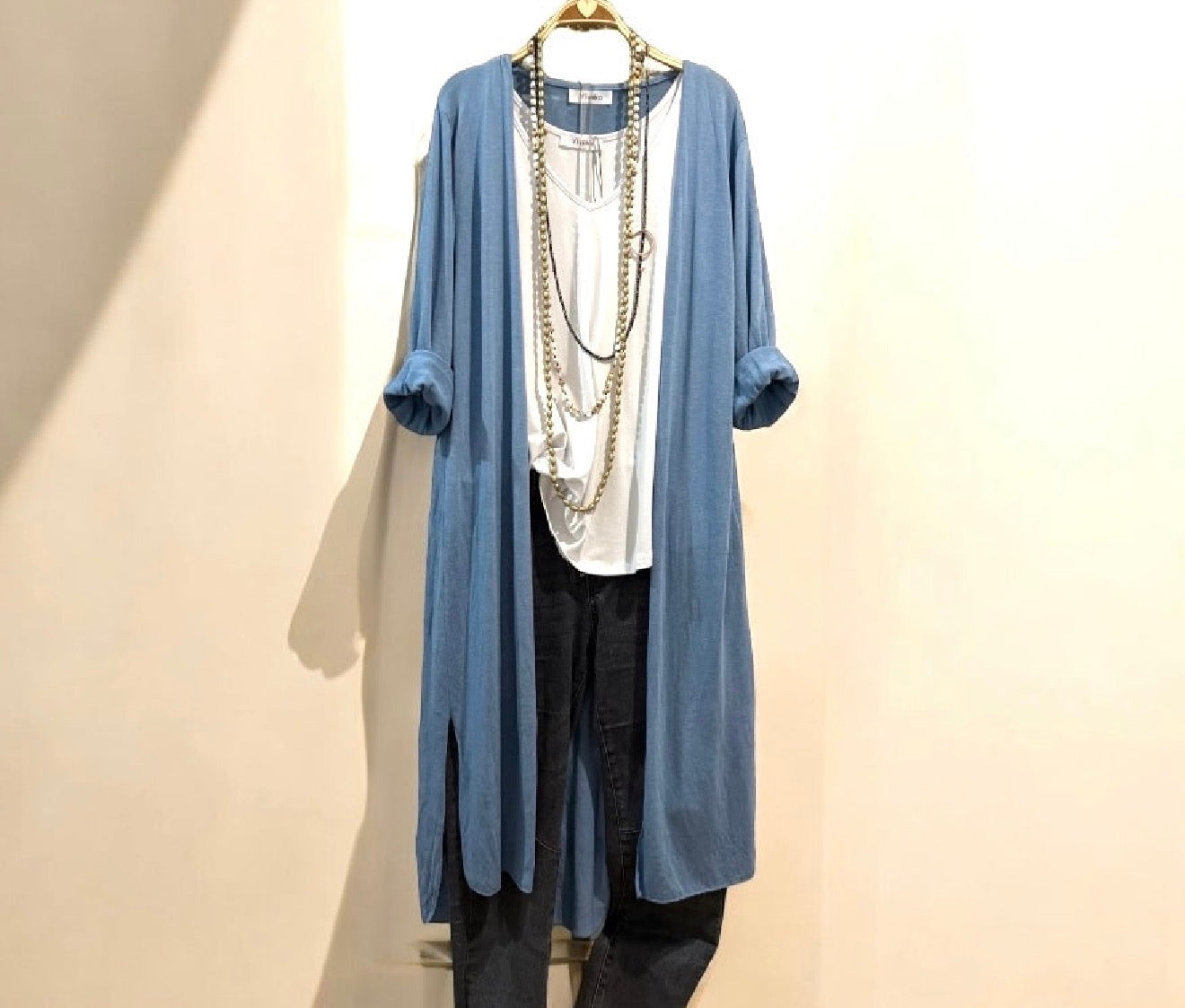 Chaqueta "Cassandra" larga azul vaquero