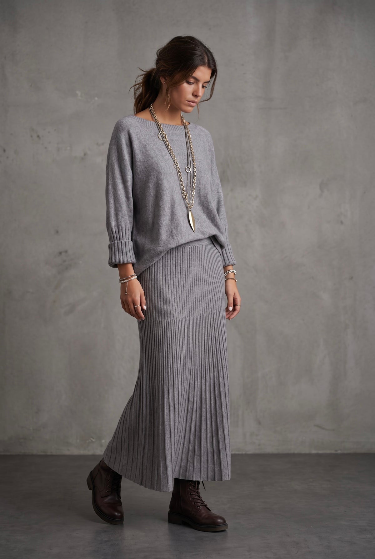 Falda "Palmira" gris
