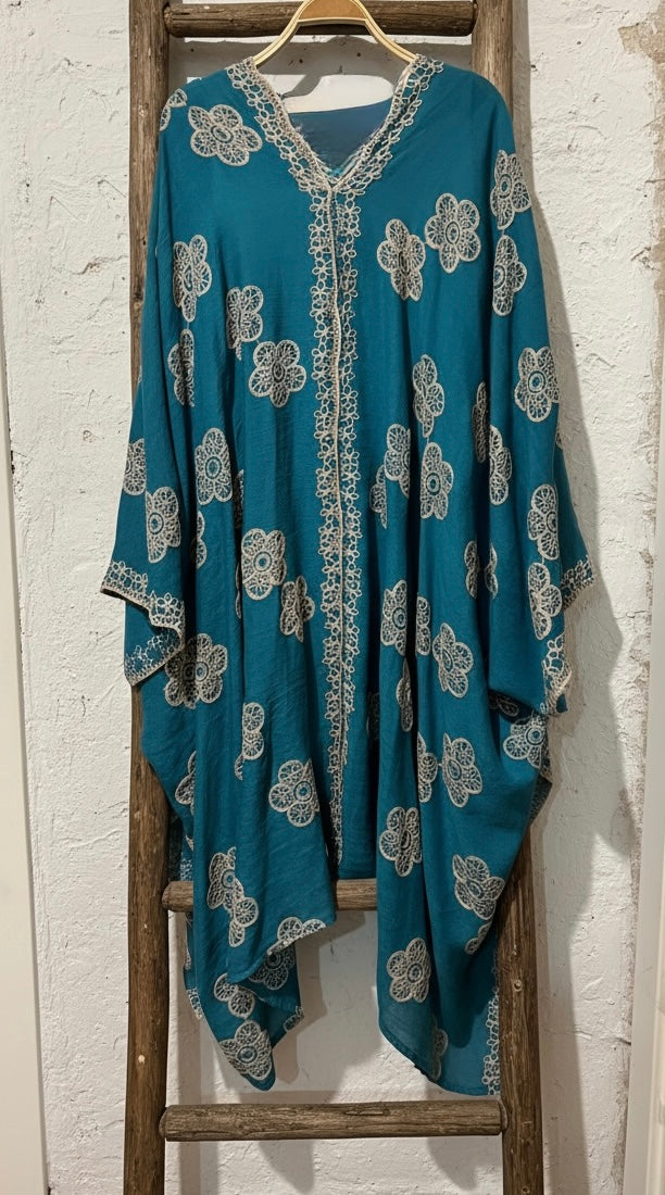 Kimono "Zahara" turquesa