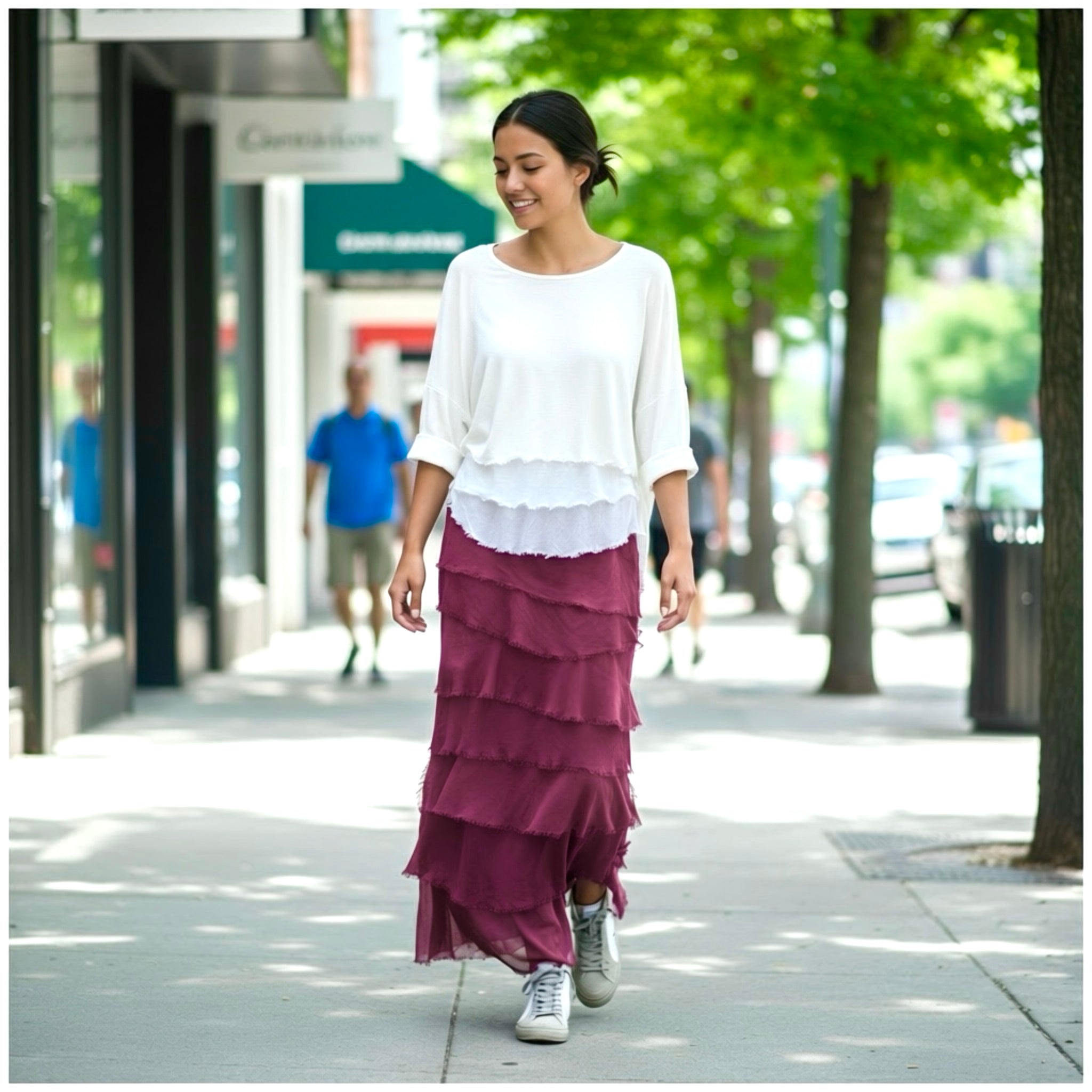 Falda "Sevilla" rubí