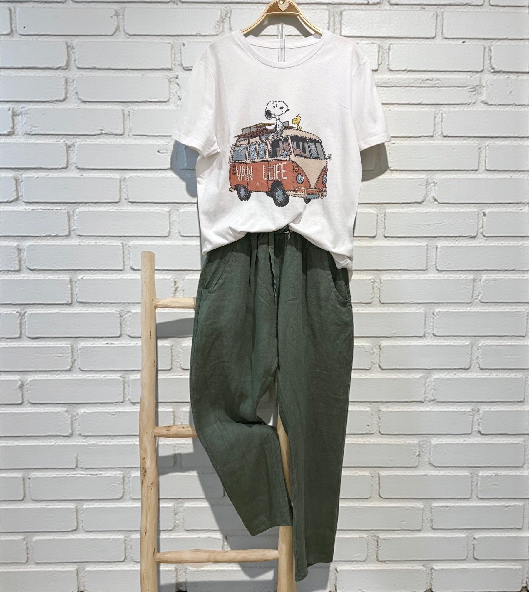 Pantalón "Basic Lino" caqui