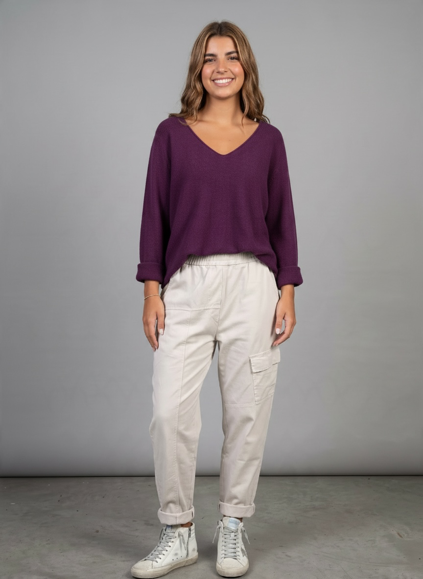 Jersey "Gemma" pico burgandy light