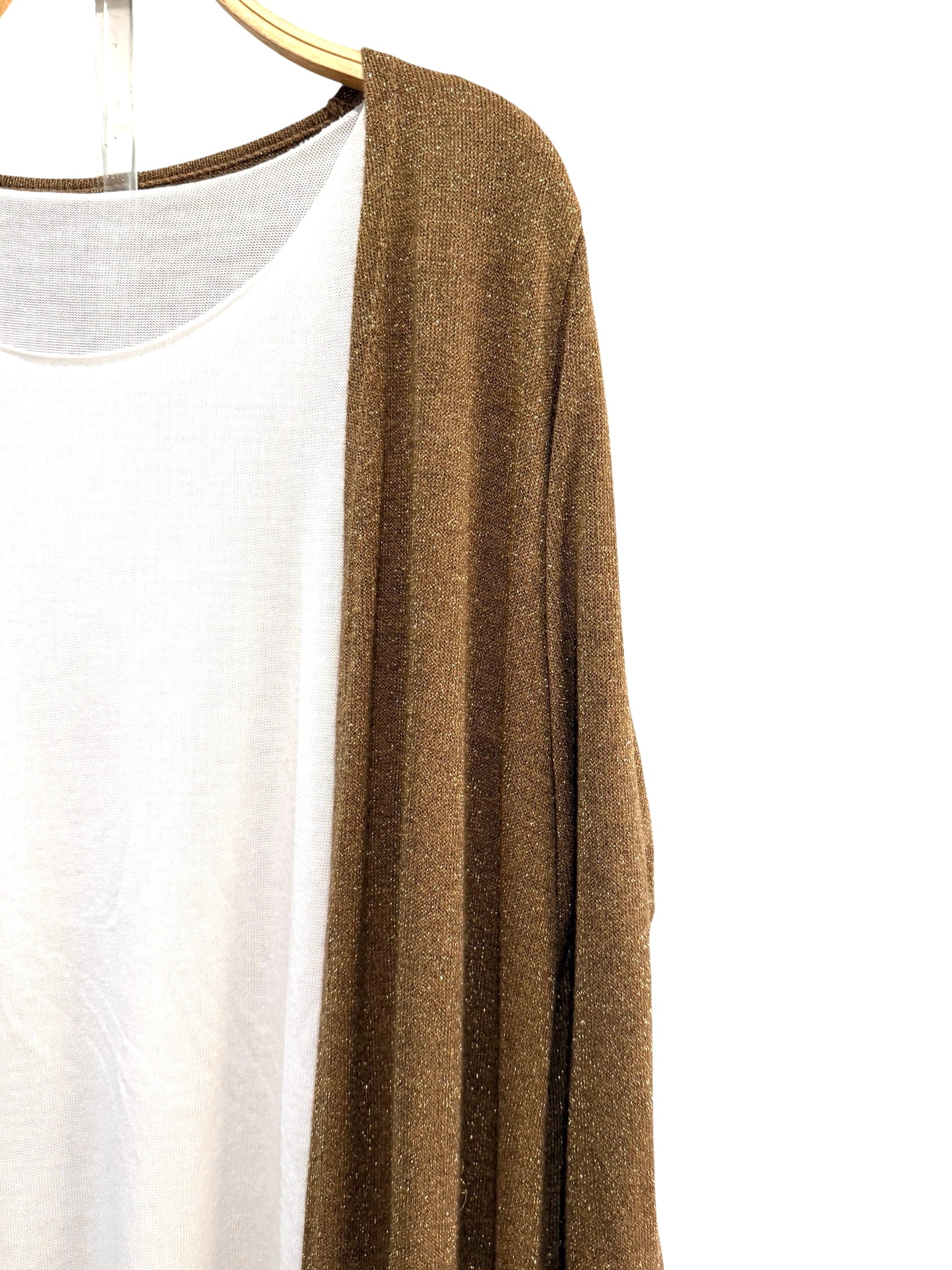 Cárdigan "Camel y Oro"