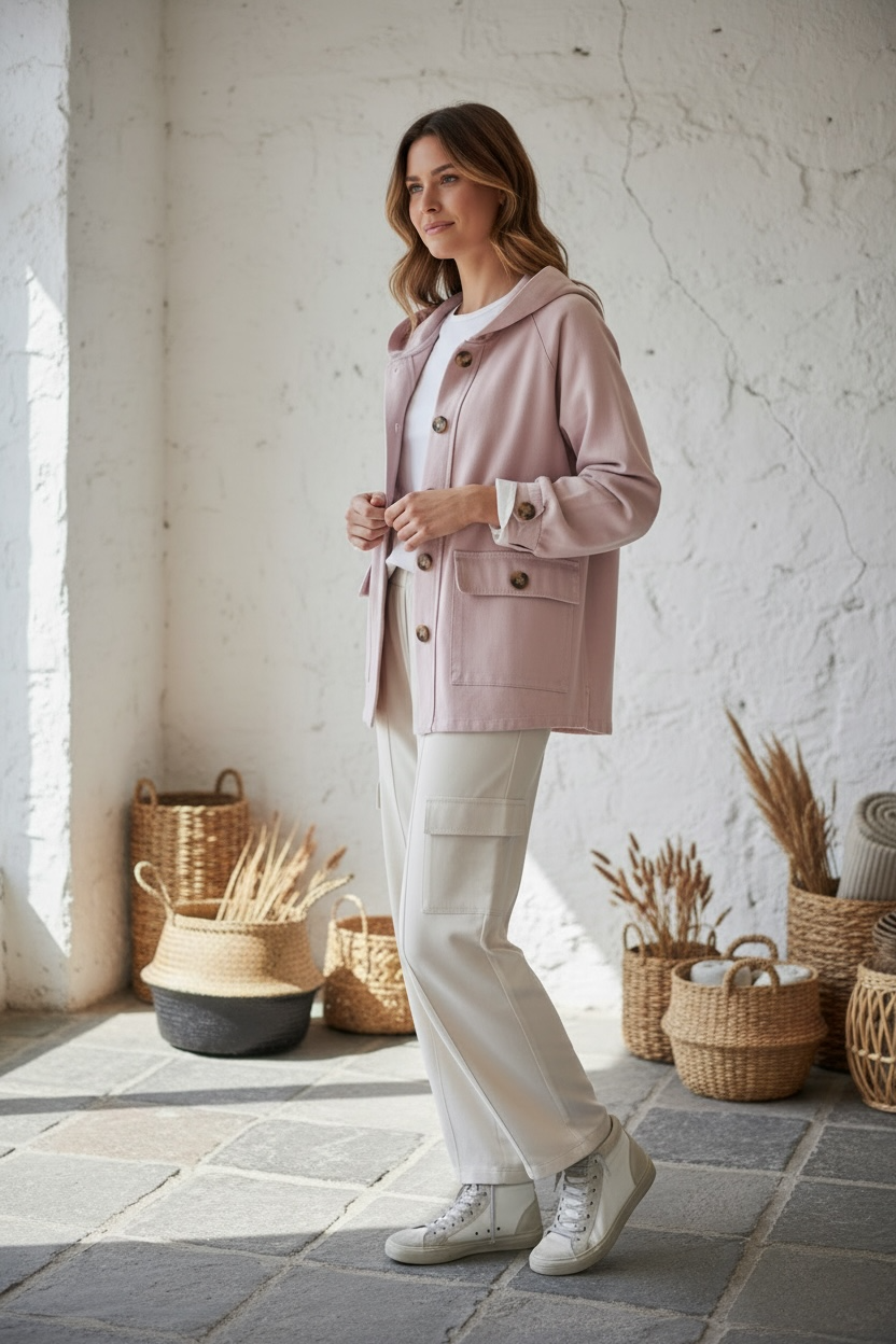 Sobrecamisa/Chaqueta "Zoey" rosa empolvado