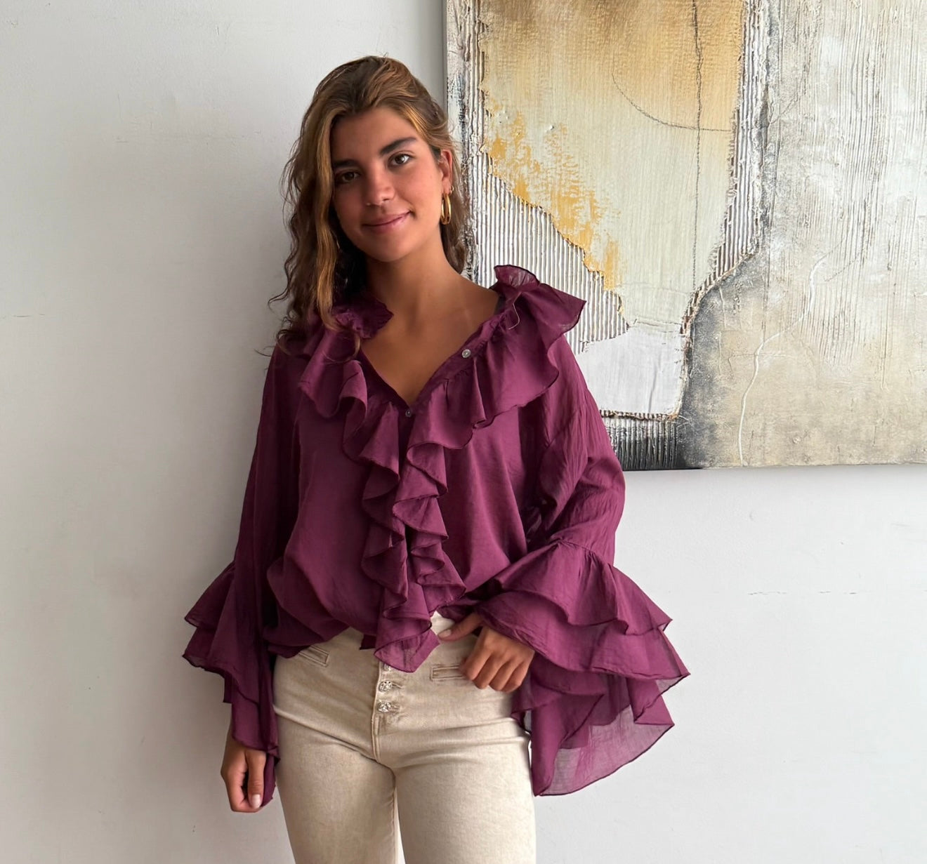 Blusa "Bohochic" rubí