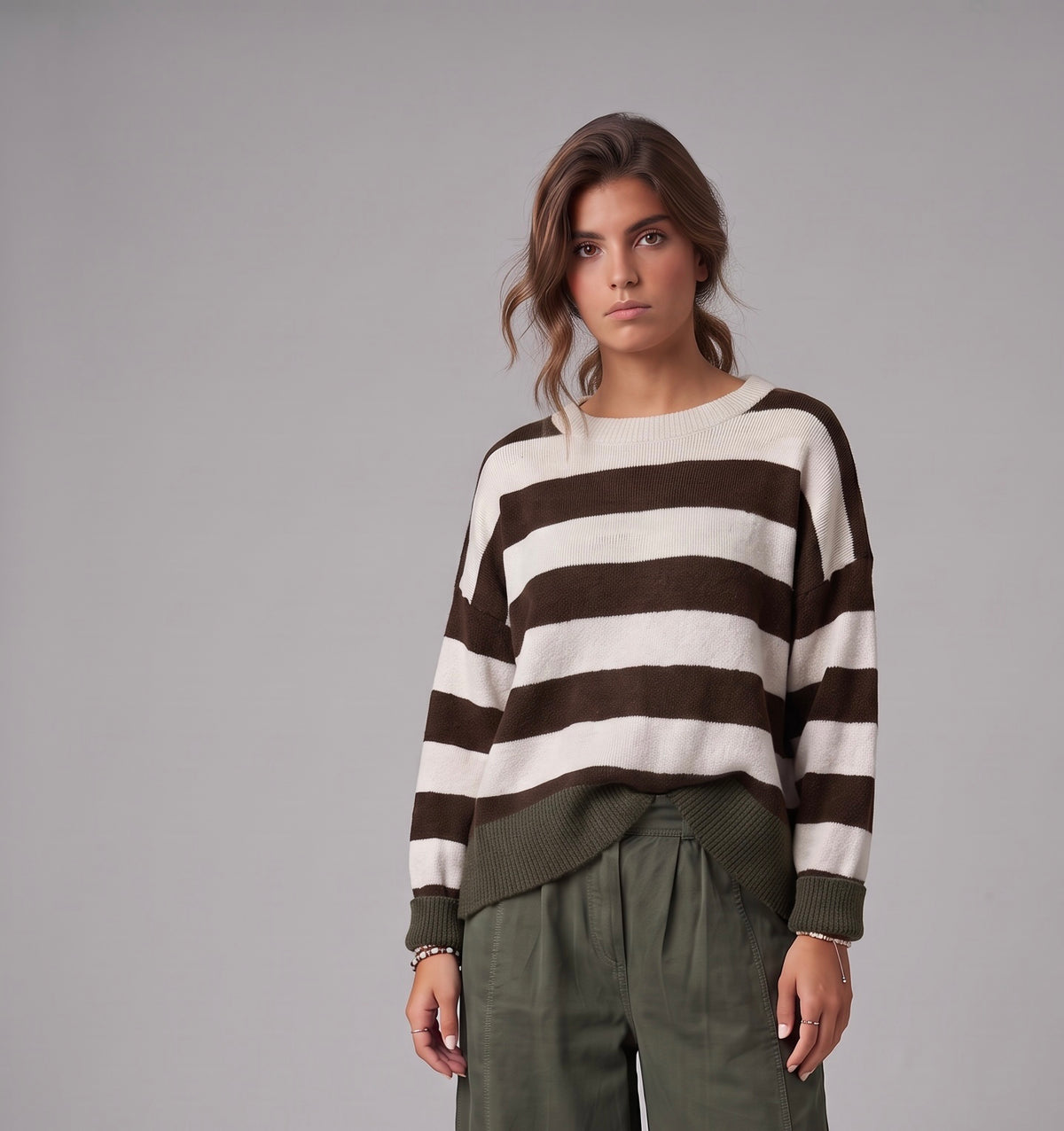 Jersey "Ninna" chocolate y musgo