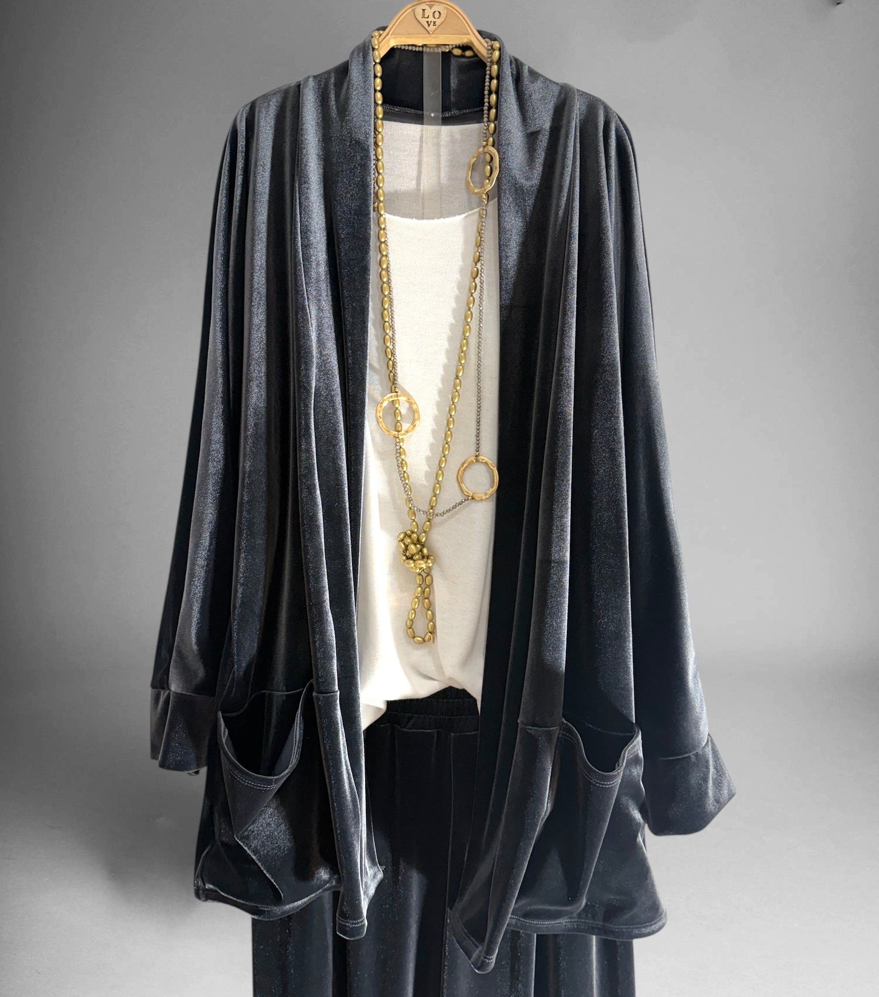 Chaqueta/kimono "Giá" gris antracita