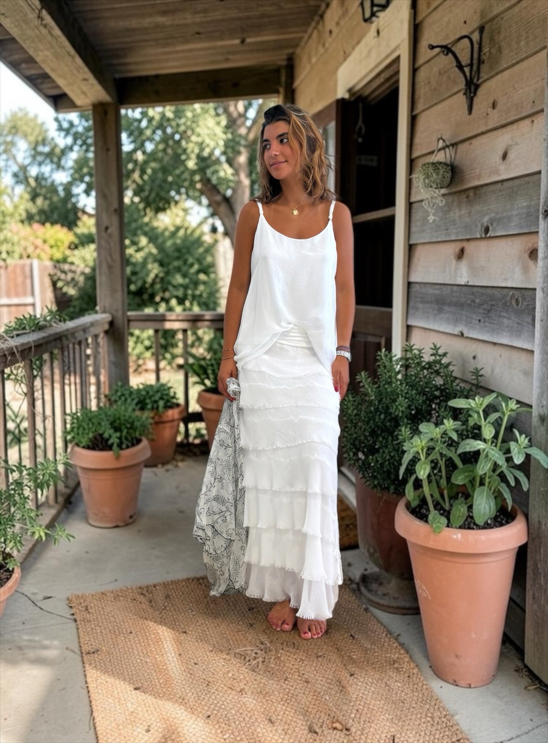 Falda "Sevilla" blanco