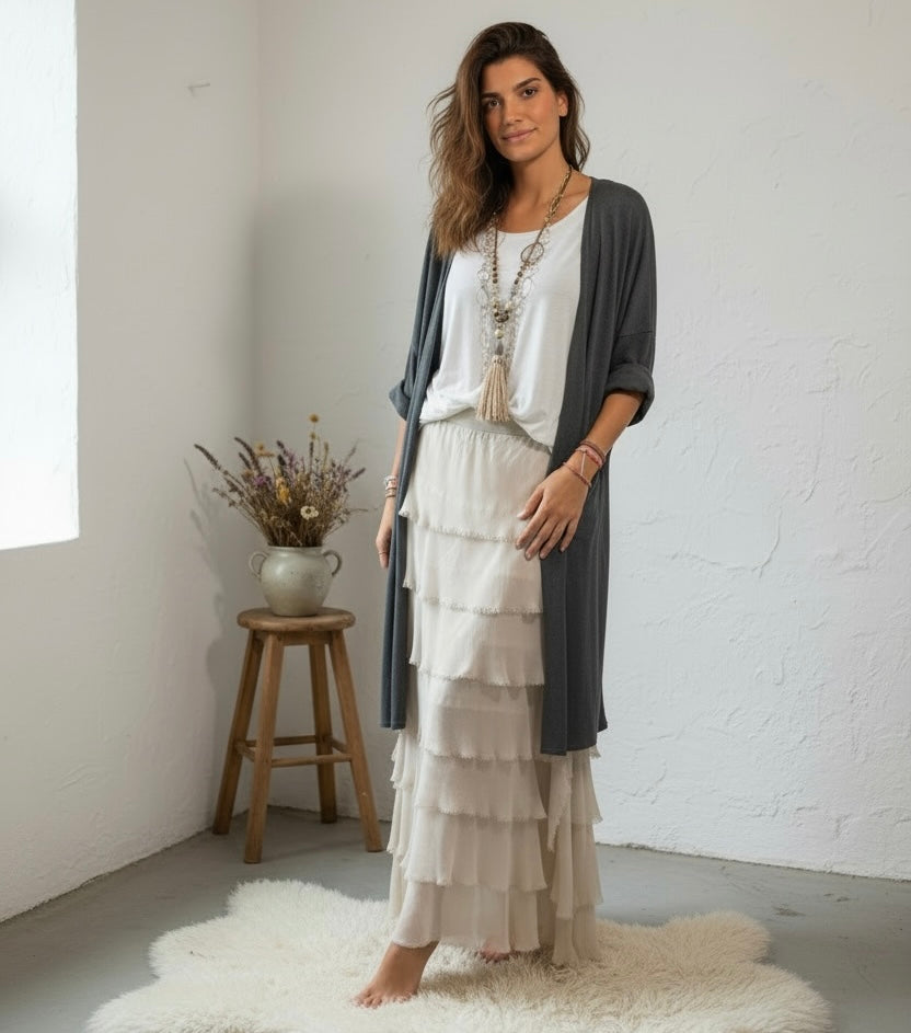 Falda "Sevilla" arena clarito