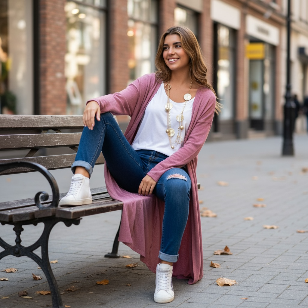 Cárdigan "Carlota" rosa crep