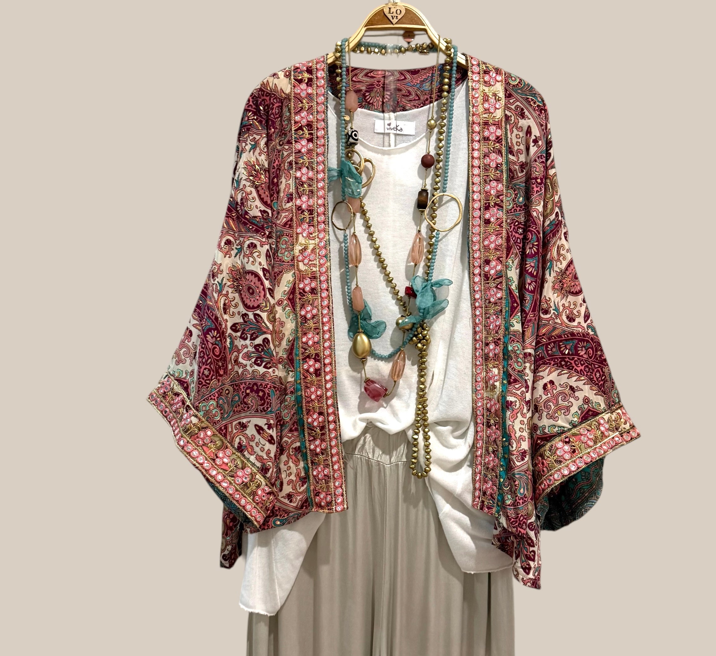 Kimono "India Rosas"