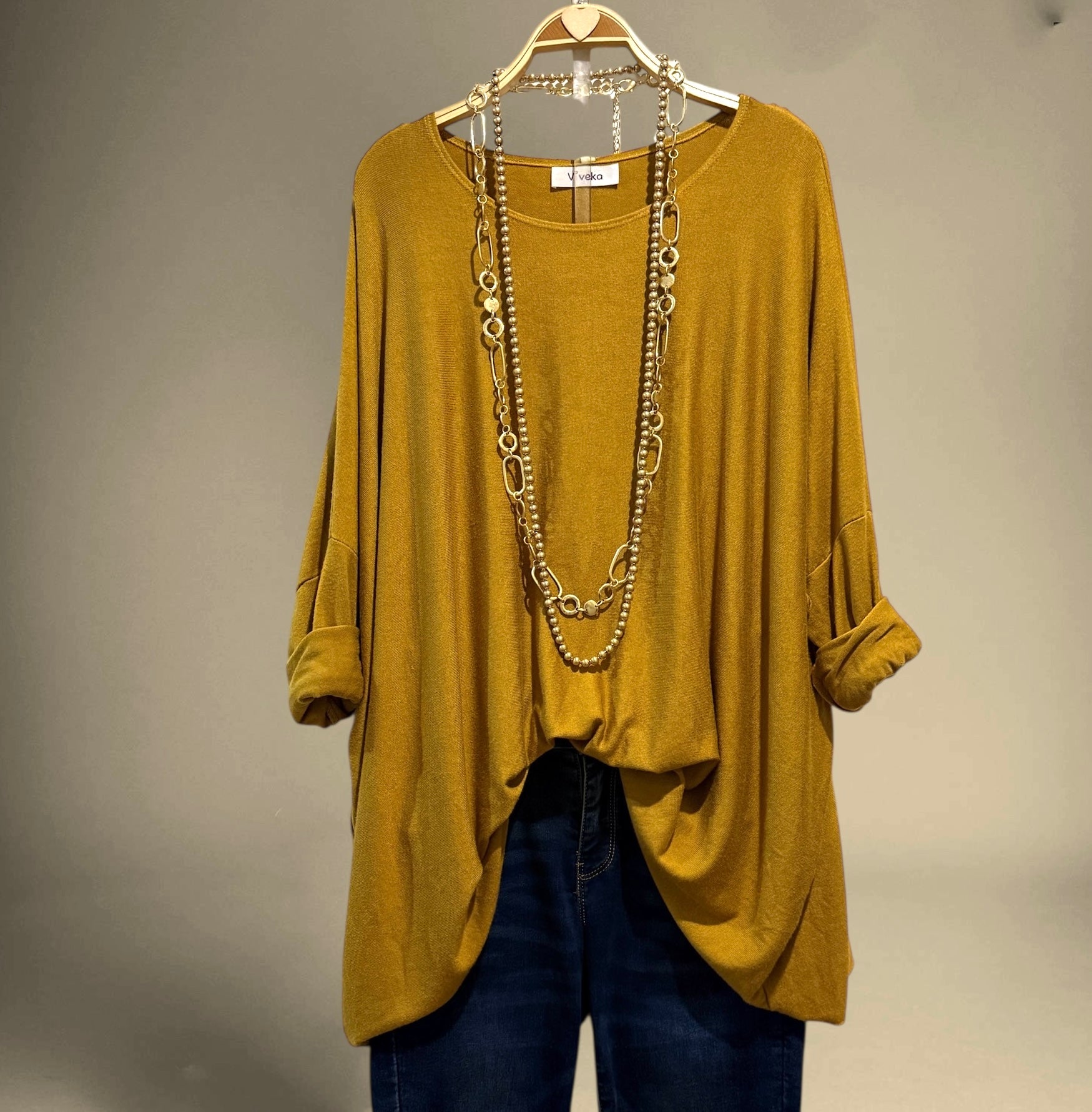 Jersey "Over Must"" ocre