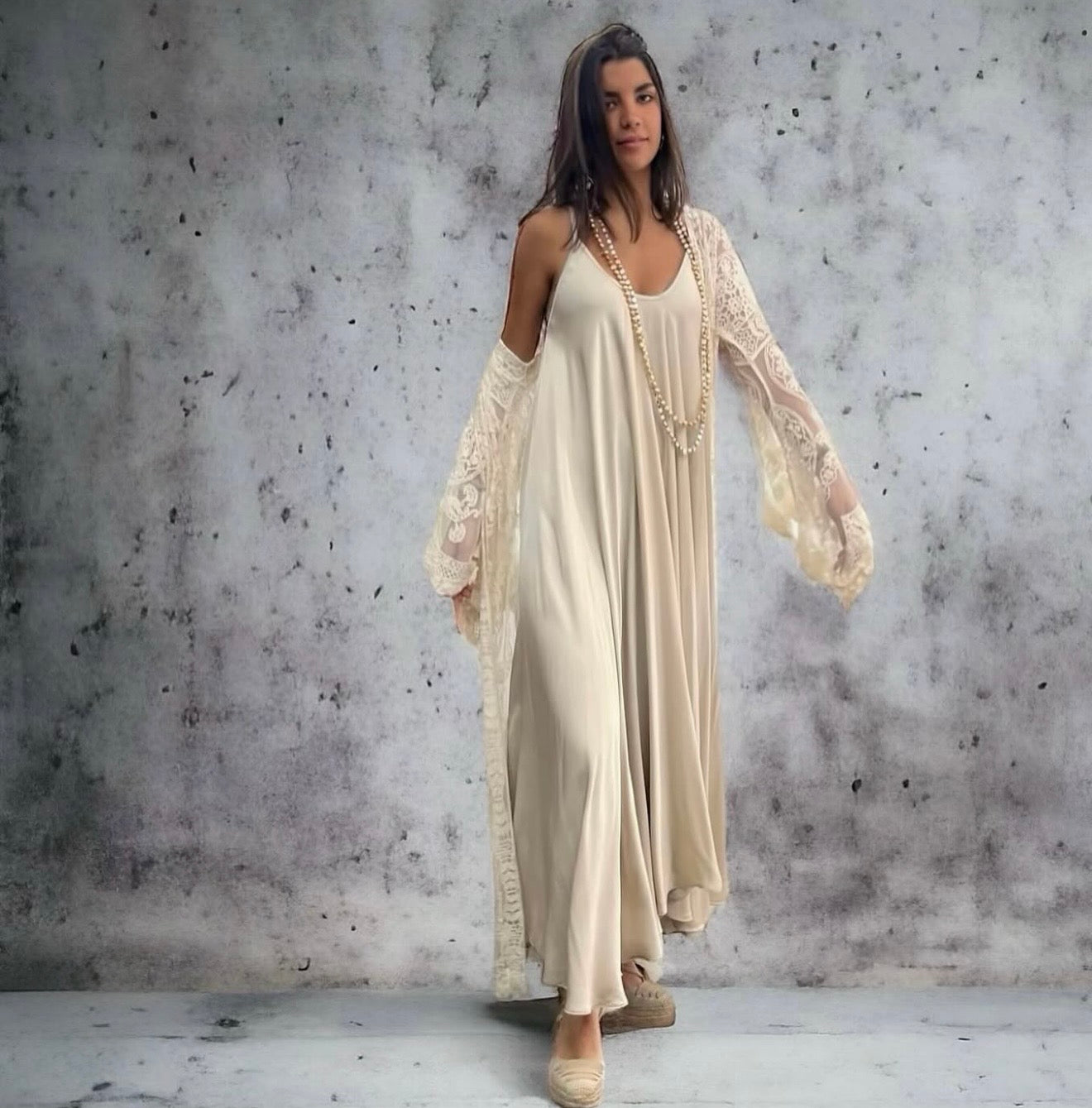 Vestido "Romina" marfil