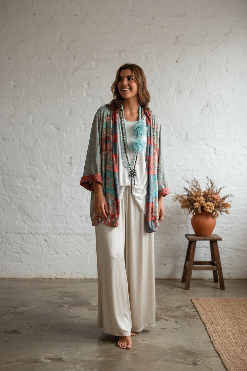 Kimono "Kira Fresa y Suave Turquesa"