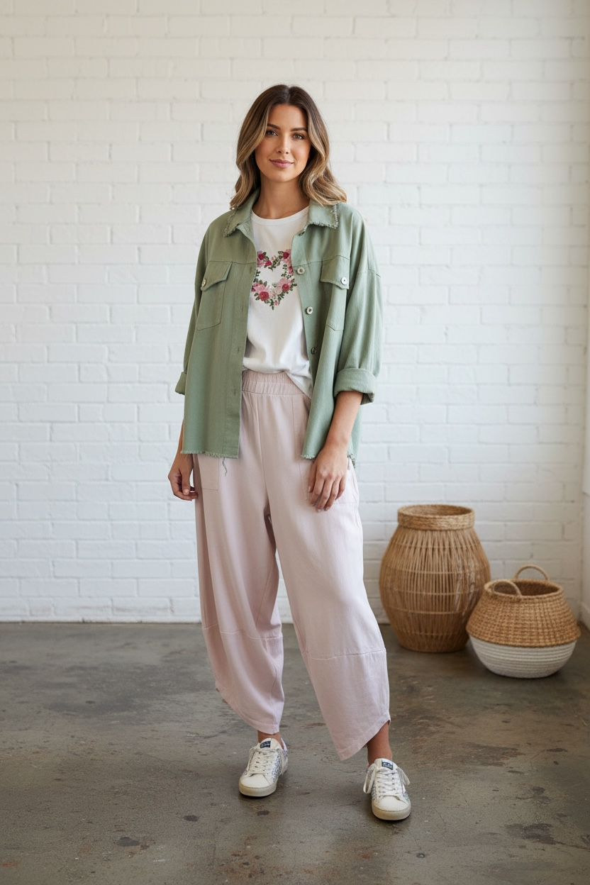 Pantalón "Dana Slouchy Sum" rosa empolvado